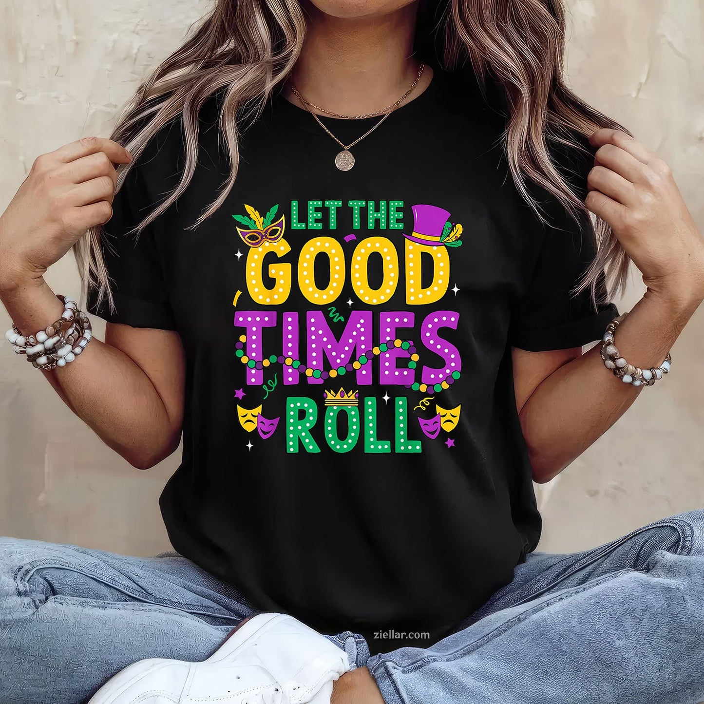 Let the Good Times Roll Tee and T-Shirt, Mardi Gras Funny Carnival T-Shirt for Men and Women Adults