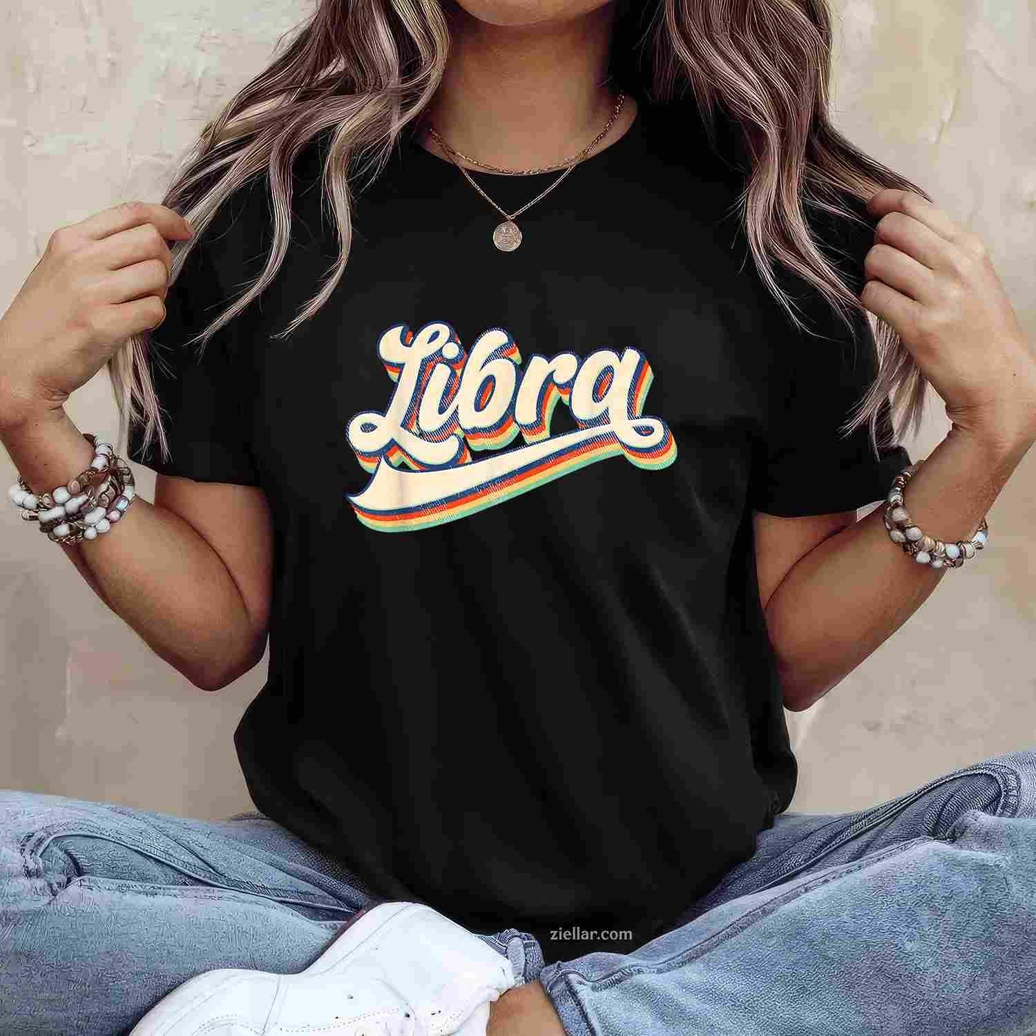 Libra Vintage Zodiac September October Birthday Astrology T-Shirt and Tee for Adults Men Women Unisex