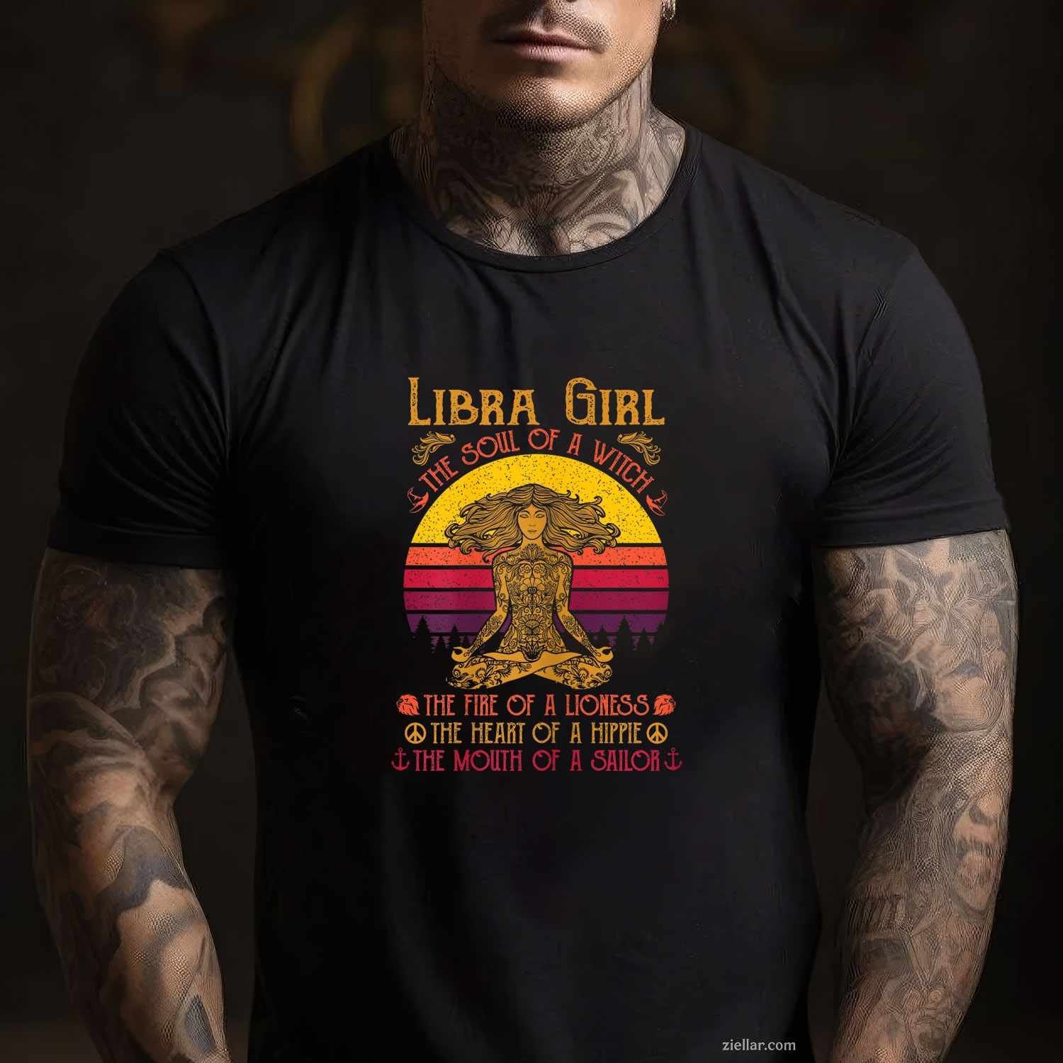 Libra Zodiac Design September & October Women Birthday T-Shirt and Tee for Adults Men Women Unisex