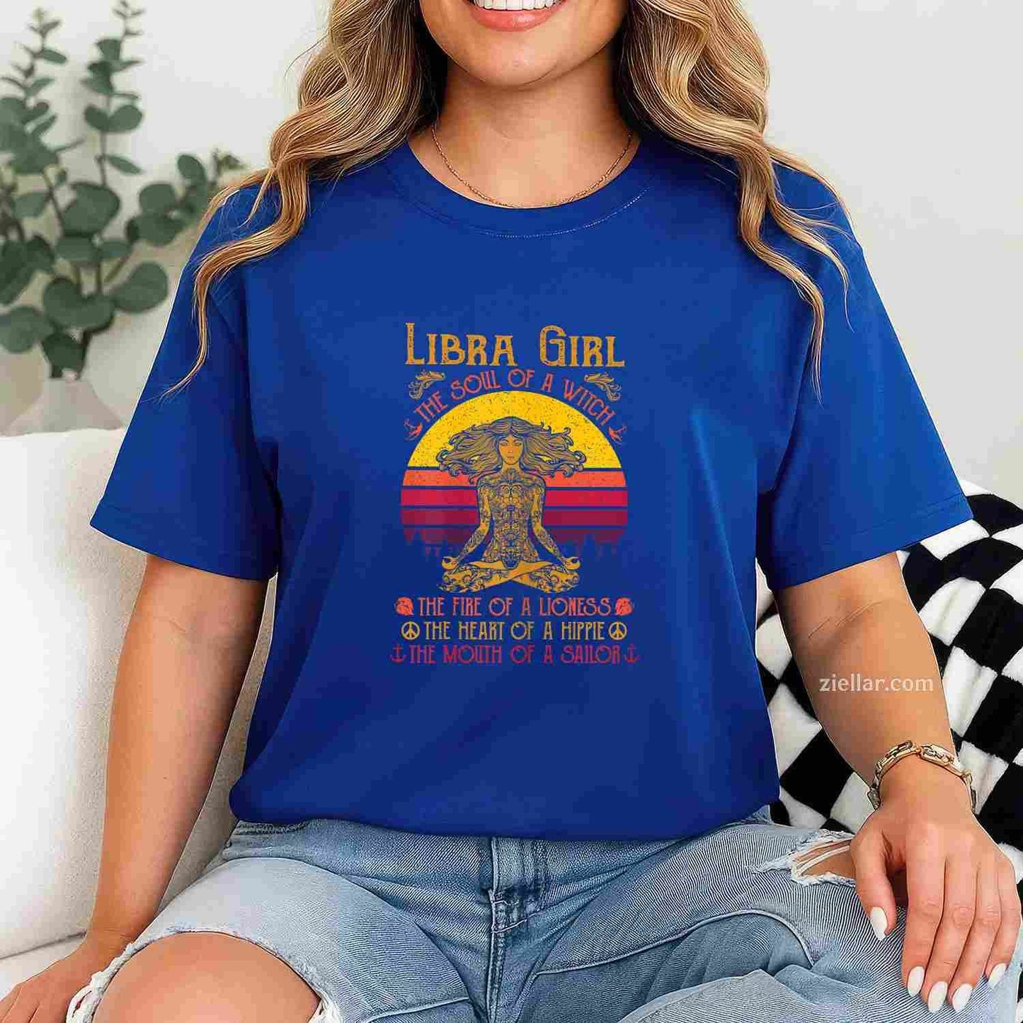 Libra Zodiac Design September & October Women Birthday T-Shirt and Tee for Adults Men Women Unisex