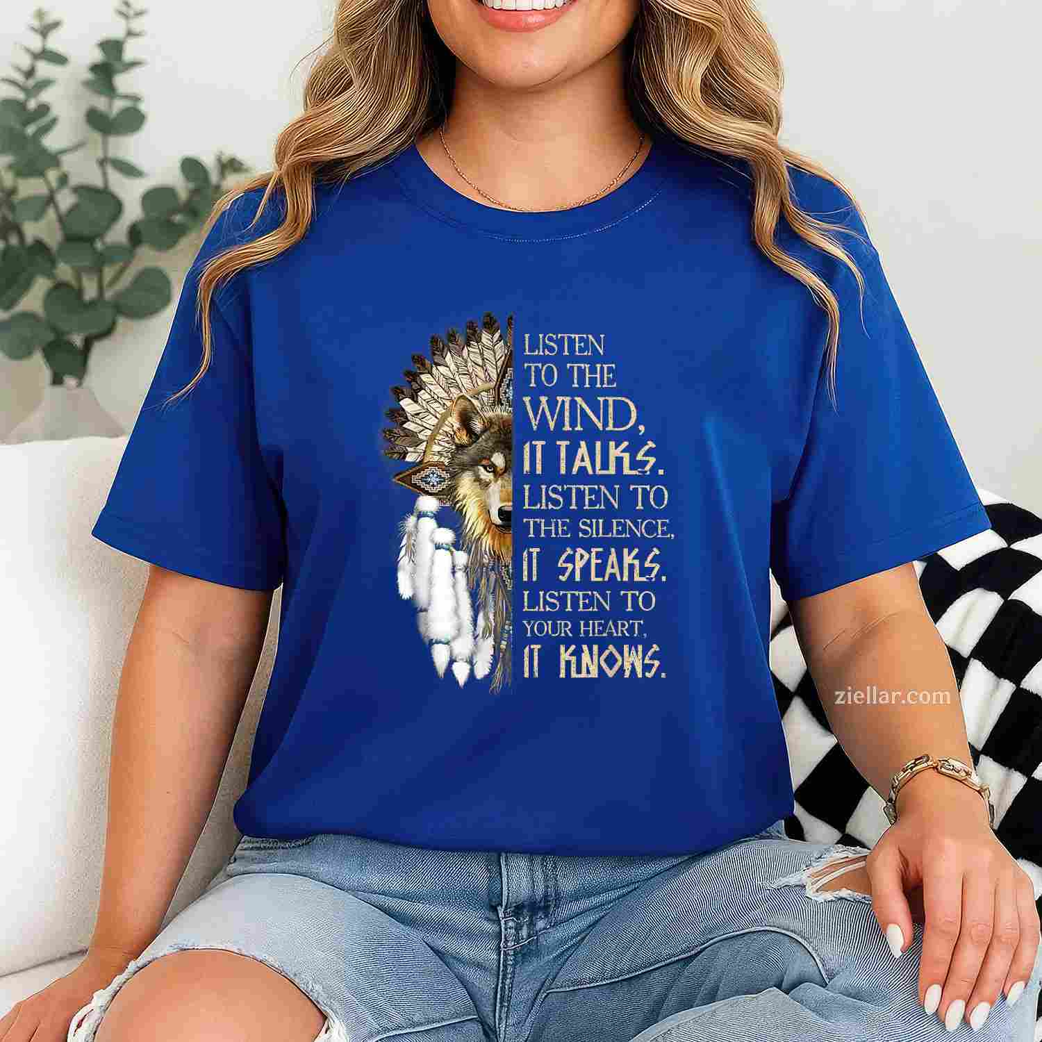 Listen To The Wind, Eagle Native American T-Shirt And Tee For Adults