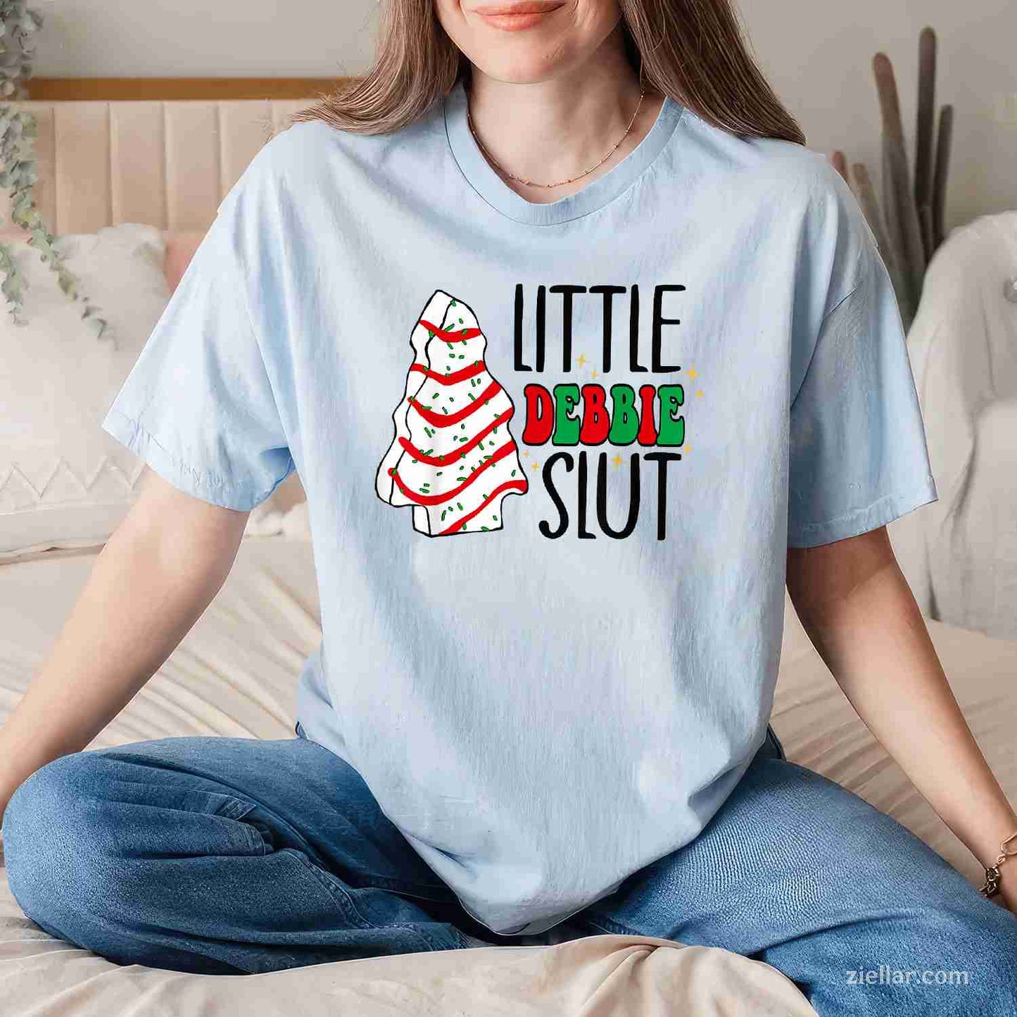 Littie Debbie Slut Funny Christmas Tree Cakes Xmas T-Shirt, A Christmas Tree Cakes Adult Humor Tee