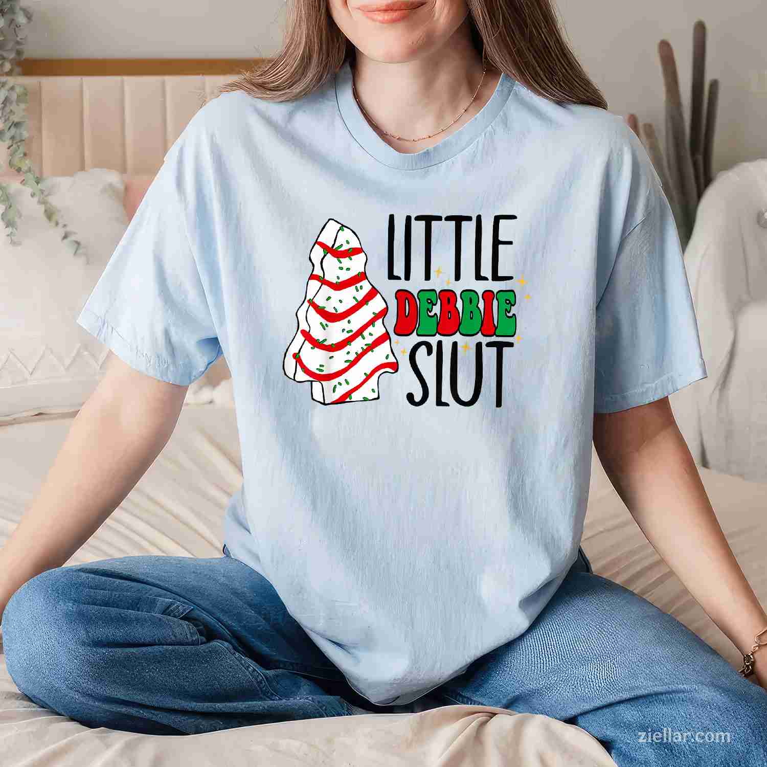 Littie Debbie Slut Funny Christmas Tree Cakes Xmas T-Shirt, A Christmas Tree Cakes Adult Humor Tee