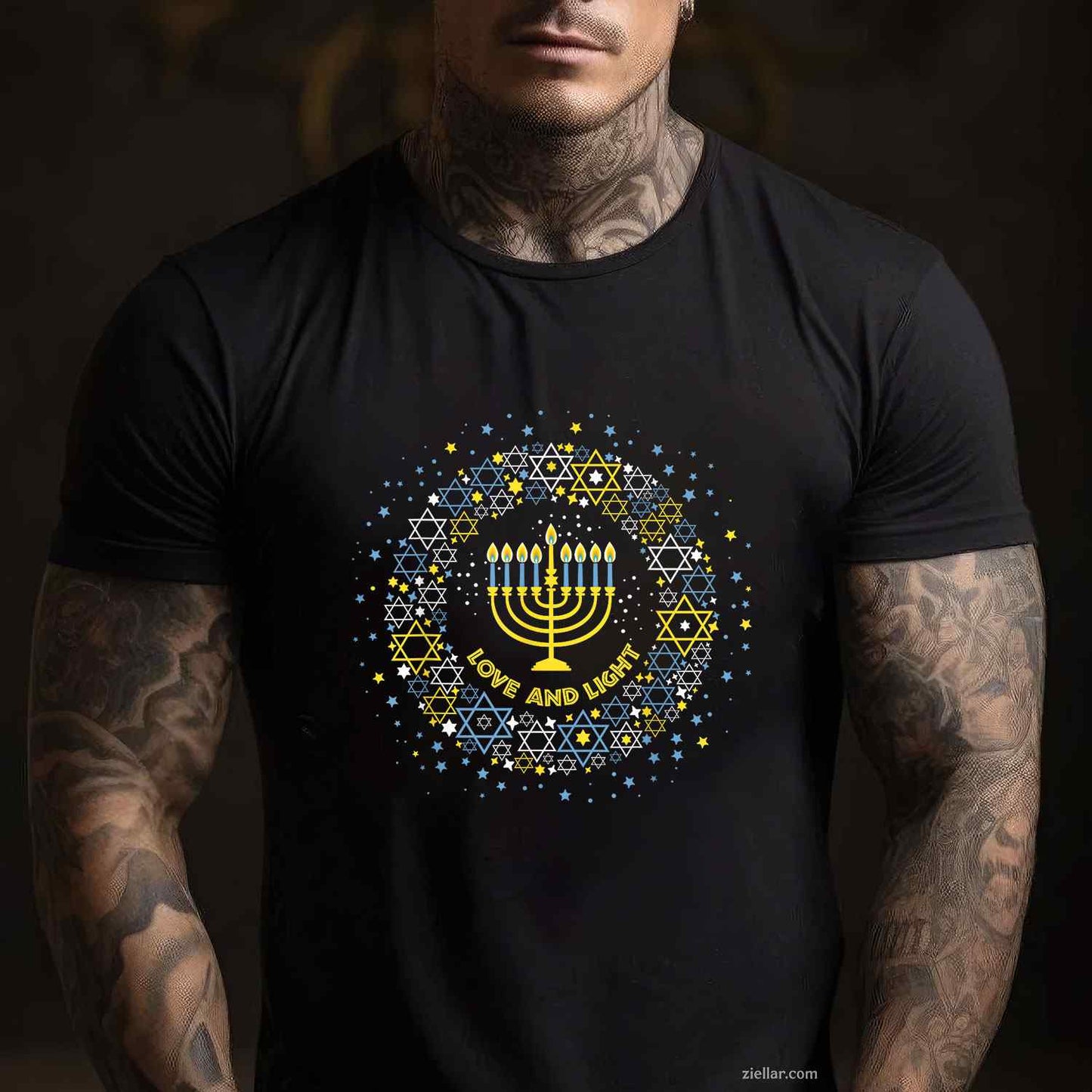 Love And Light Hanukkah Shirt Jew Menorah Jewish Chanukah T-Shirt_ A Beautiful Jewish Holiday Tee