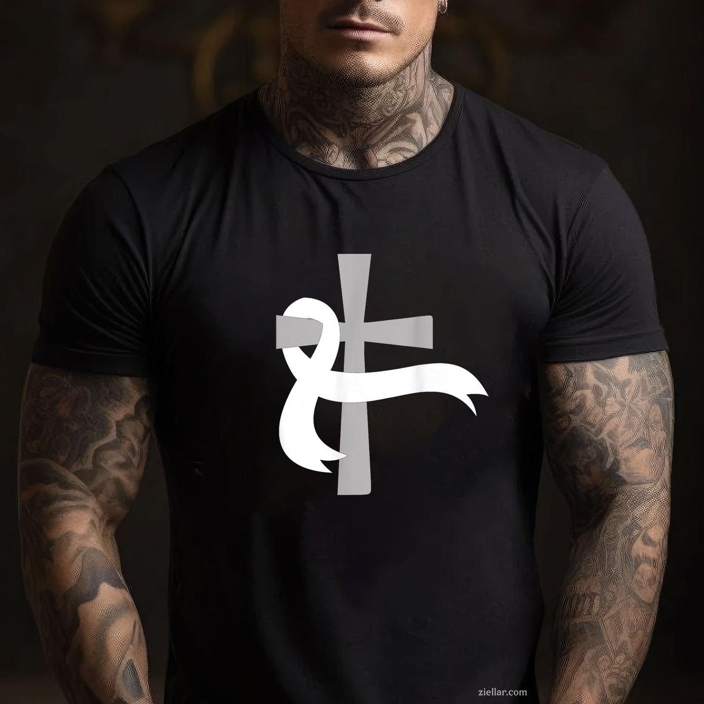 Lung Cancer Awareness White Ribbon Jesus Cross Tee and T-Shirt, Lung Cancer Awareness Support T-Shirt for Men and Women Adults