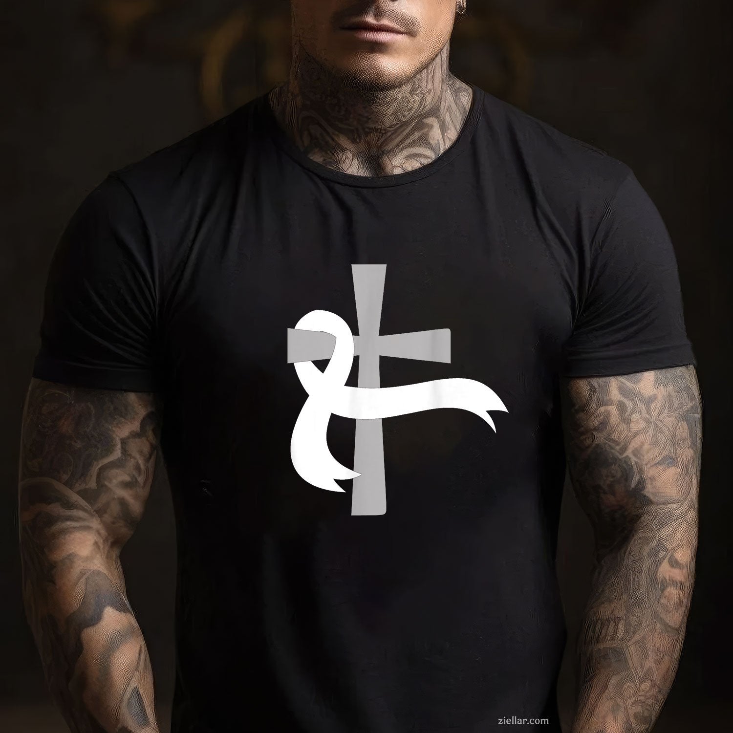 Lung Cancer Awareness White Ribbon Jesus Cross Tee and T-Shirt, Lung Cancer Awareness Support T-Shirt for Men and Women Adults