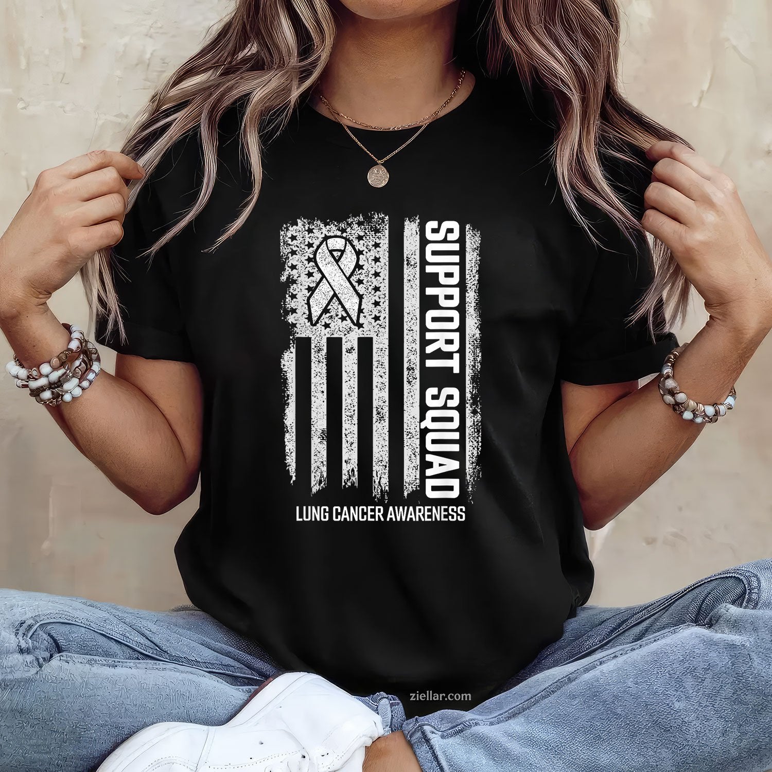 Lung Cancer Shirts Support Squad Lung Cancer Awareness Tee and T-Shirt, Lung Cancer Awareness Support T-Shirt for Men and Women Adults