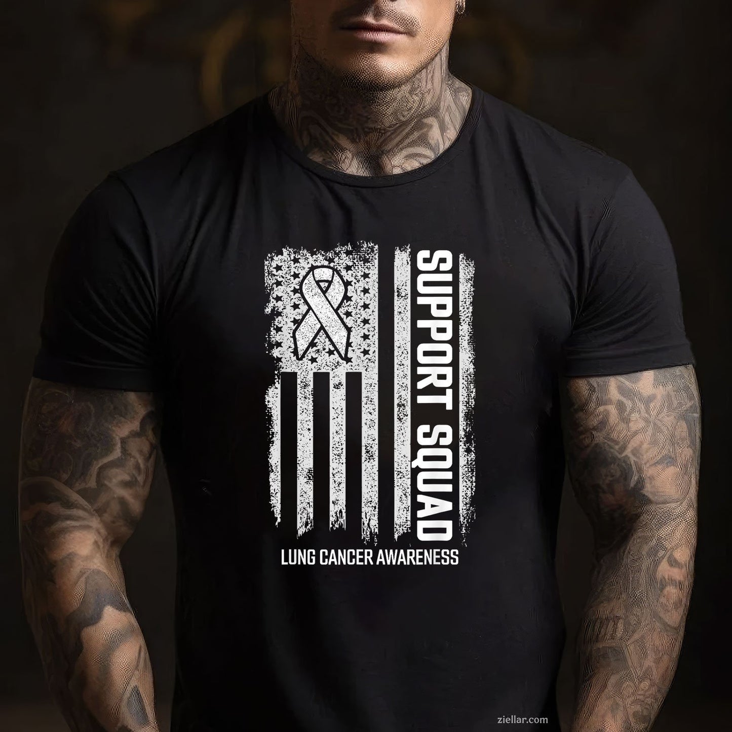 Lung Cancer Shirts Support Squad Lung Cancer Awareness Tee and T-Shirt, Lung Cancer Awareness Support T-Shirt for Men and Women Adults