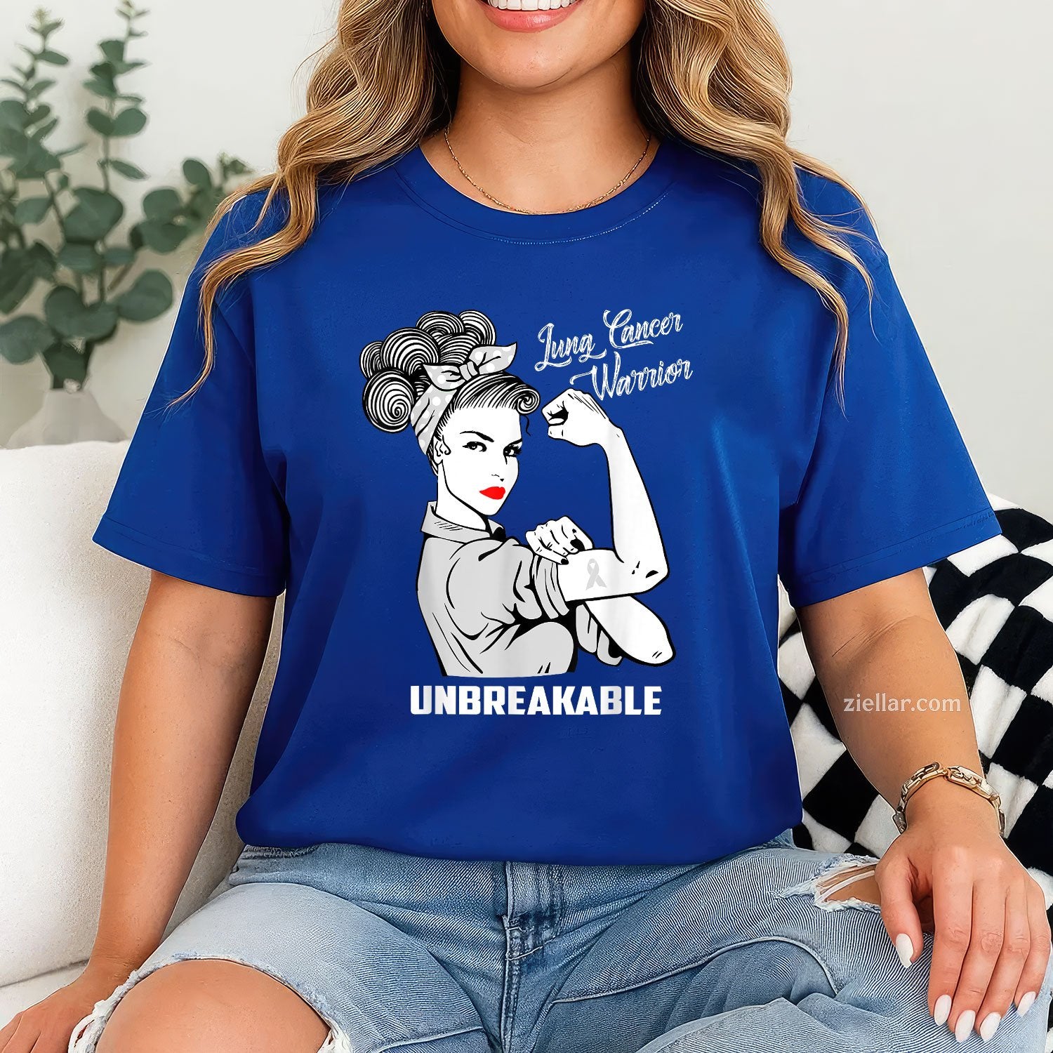 Lung Cancer Warrior Unbreakable T-Shirt Awareness Gift Shirt T-Shirt