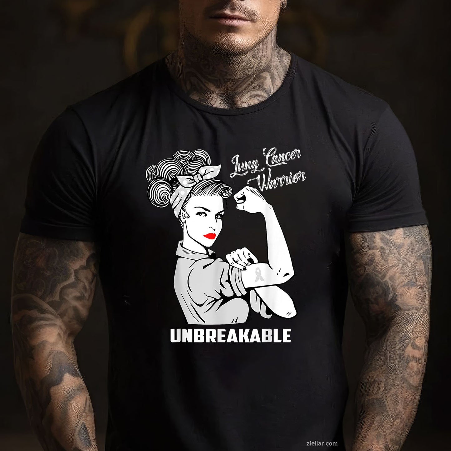 Lung Cancer Warrior Unbreakable T-Shirt Awareness Gift Shirt T-Shirt