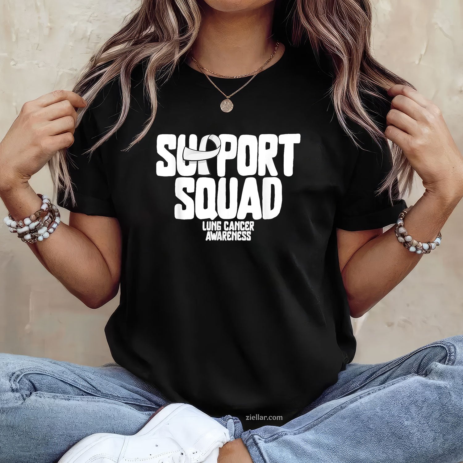 Lung Cancer Shirts Support Squad Lung Cancer Awareness T-Shirt
