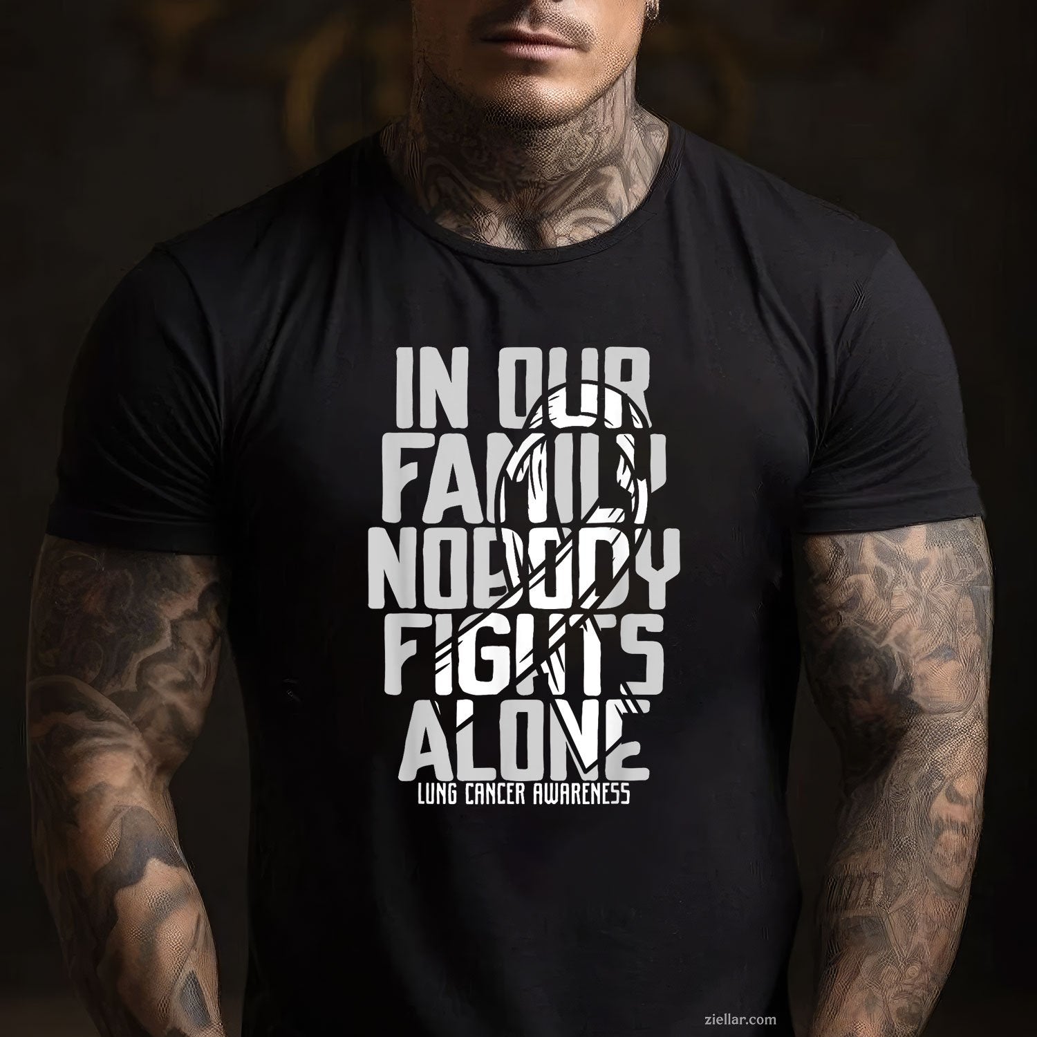 Lung Cancer Support White Family Lung Cancer Awareness T-Shirt