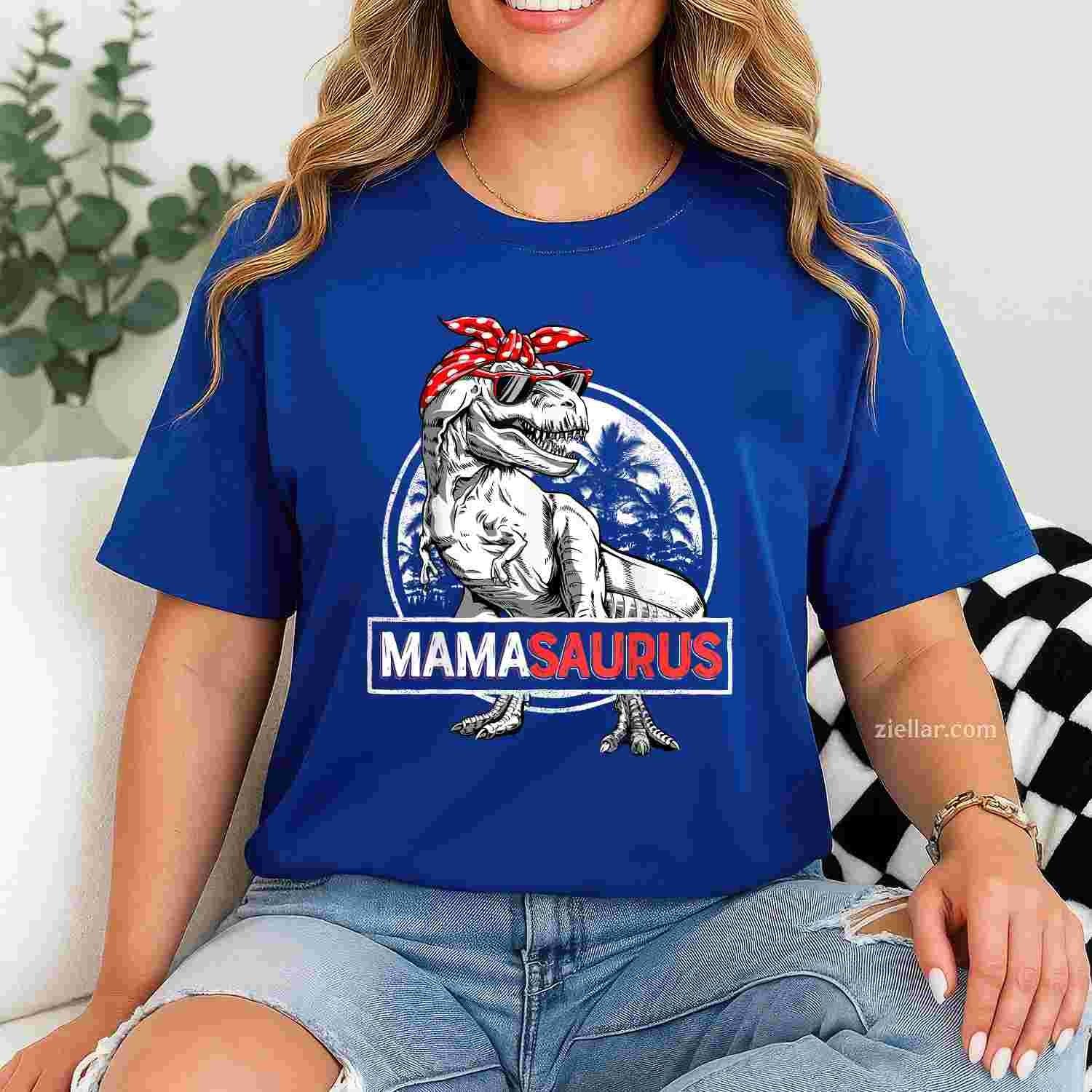 Mamasaurus T rex Dinosaur Funny Mama Saurus Mother's Family T-Shirt Tee for Men Women Adults Unisex
