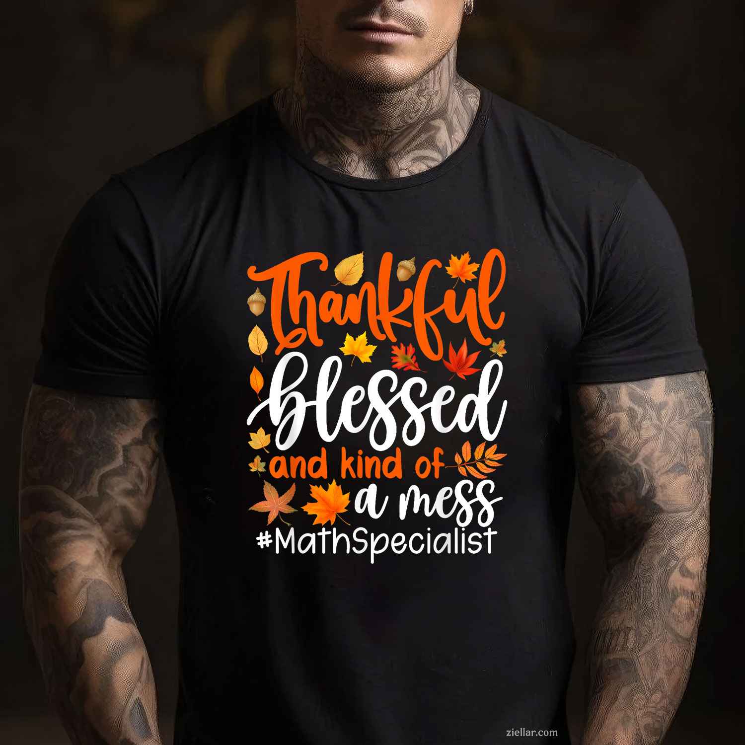 Math Specialist Thankful Blessed And Kind Of A Mess T-Shirt and Tee for Adults Men Women Unisex