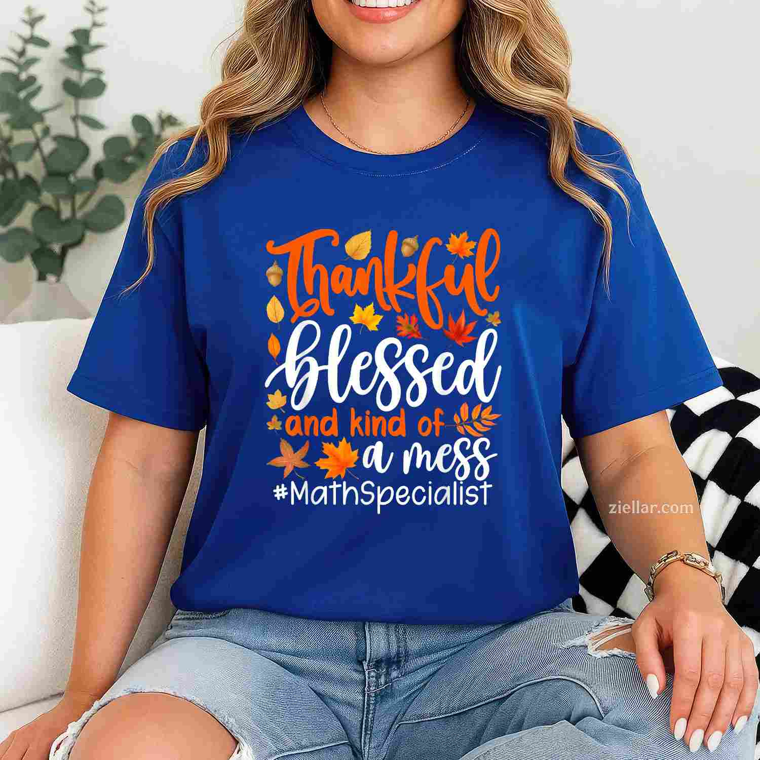 Math Specialist Thankful Blessed And Kind Of A Mess T-Shirt and Tee for Adults Men Women Unisex