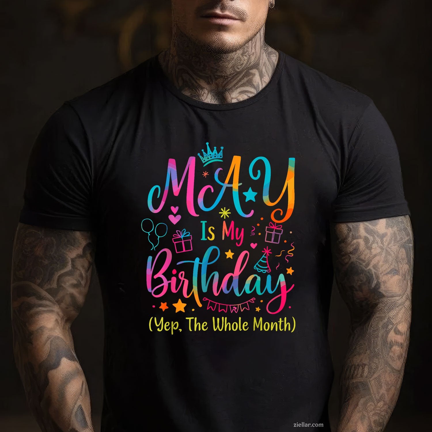 May Birthday Tee and T-Shirt, Yes the Whole Month Tie Dye T-Shirt Gift for Adults
