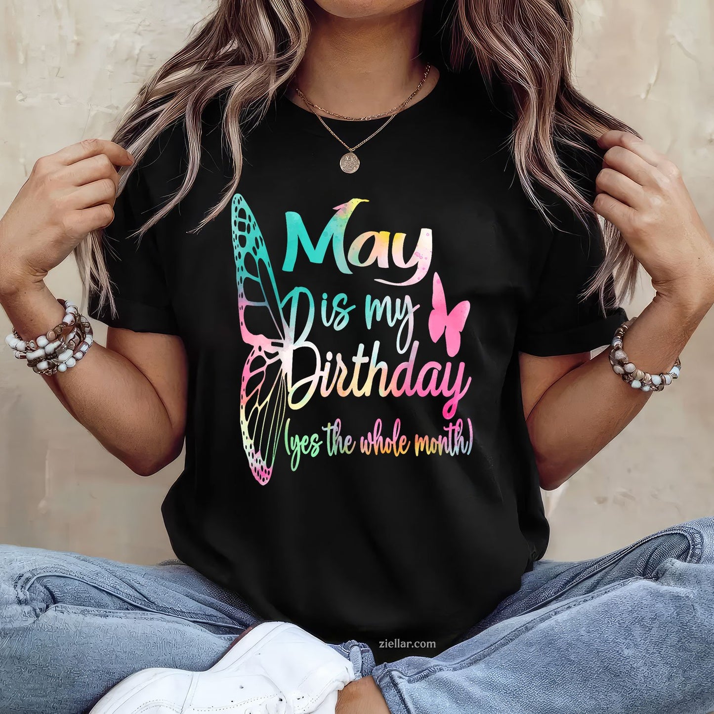 May Is My Birthday Tee and T-Shirt, Girl T-Shirt Gift for Women Adults Celebrating All Month