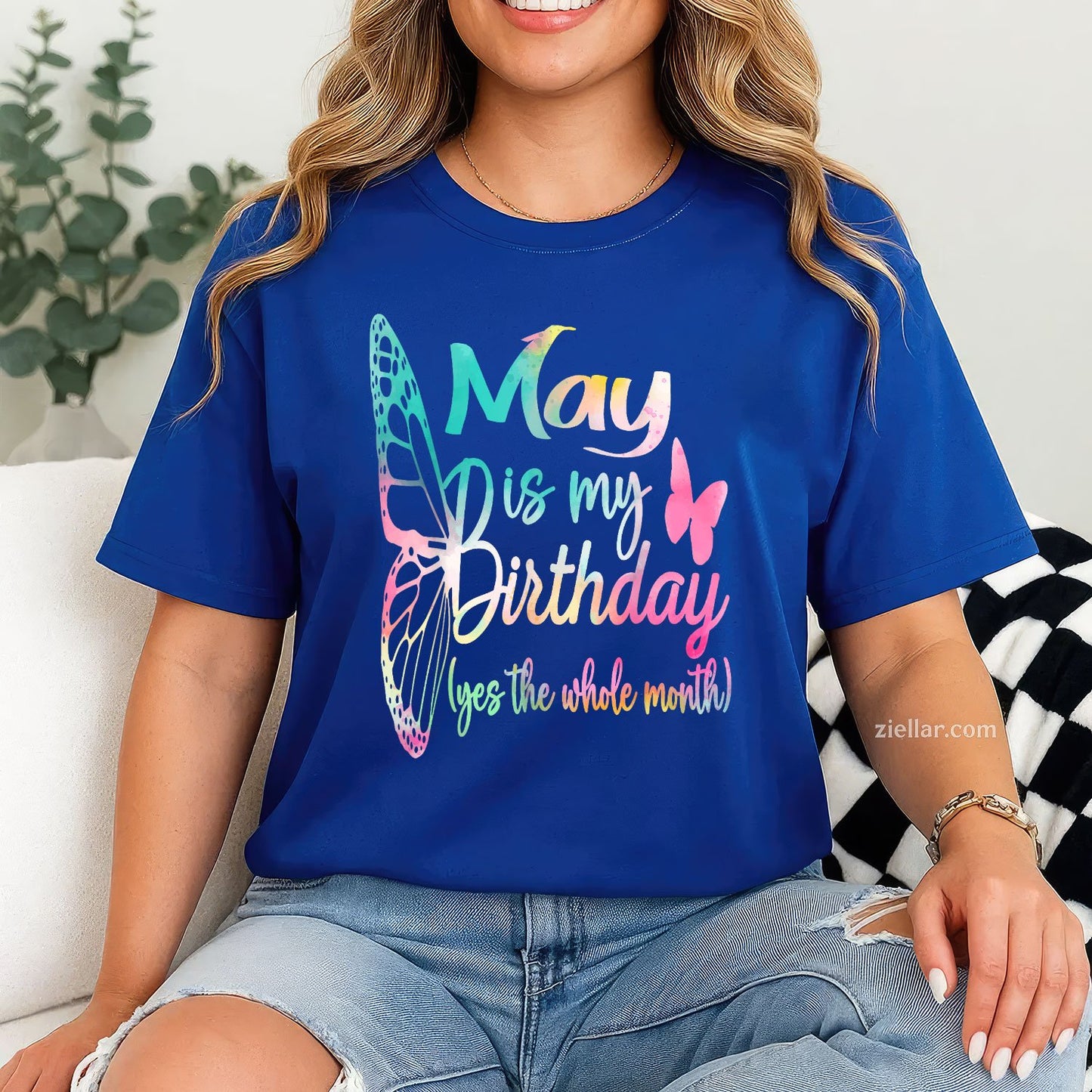 May Is My Birthday Tee and T-Shirt, Girl T-Shirt Gift for Women Adults Celebrating All Month