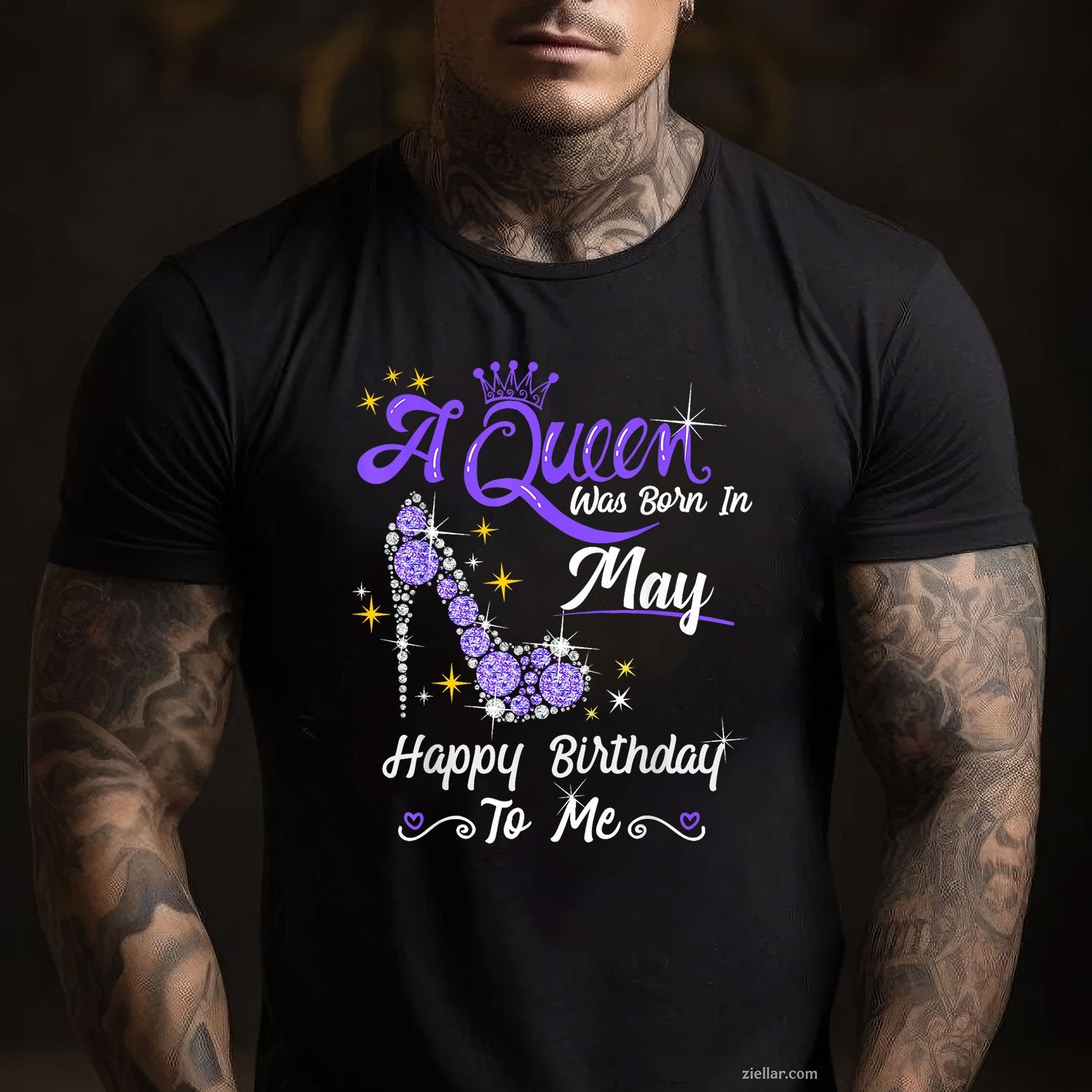 May Queen Birthday Tee and T-Shirt, High Heel Crown Gift T-Shirt for Women Adults