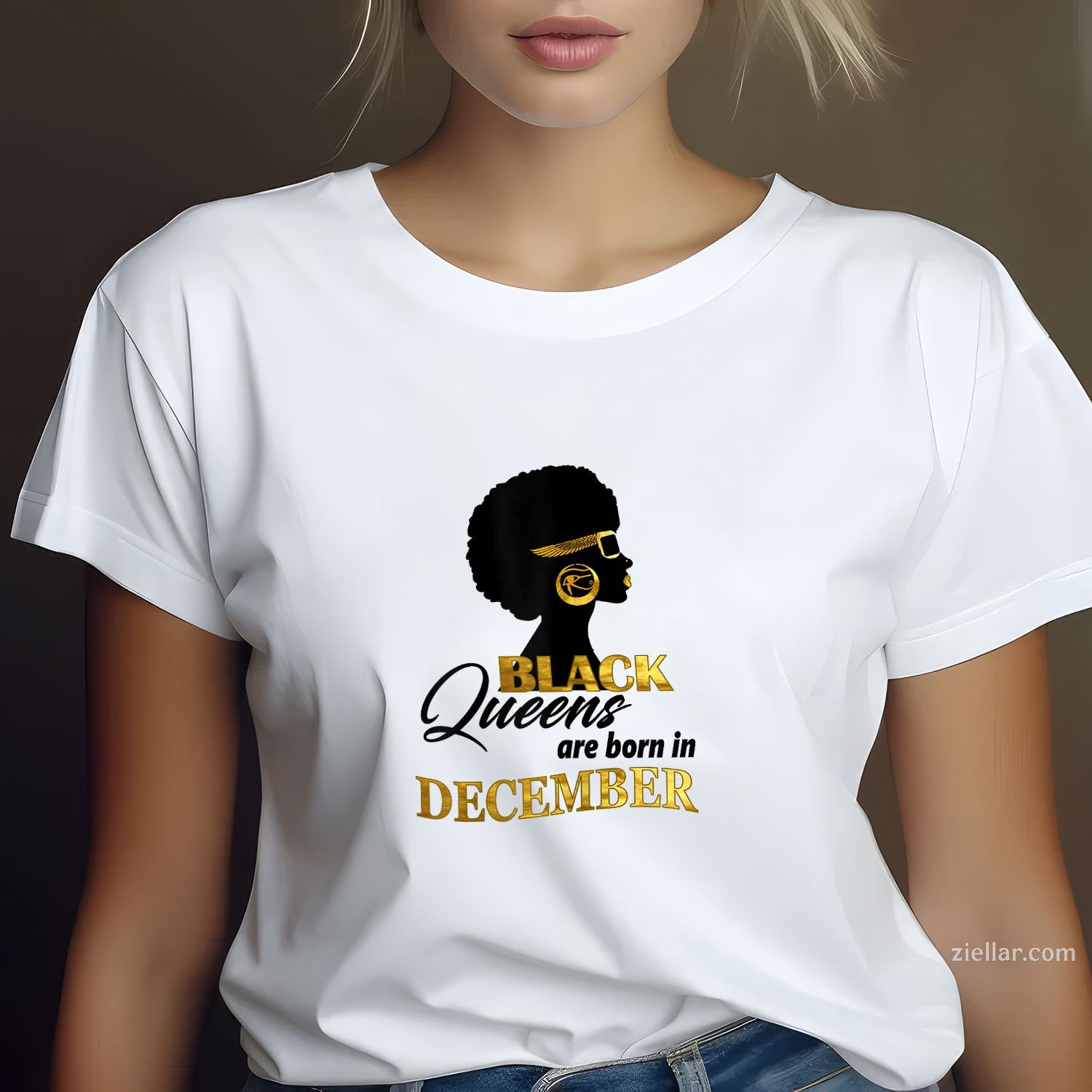 Melanin Black Queens Are Born in December Tee and T-Shirt, Powerful Birthday Gift T-Shirt for Women Adults