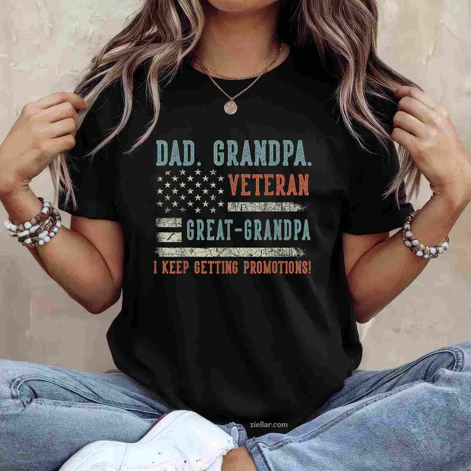 Men'S Fathers Day Dad Grandpa Veteran Great Grandpa From Grandkids T-Shirt And Tee