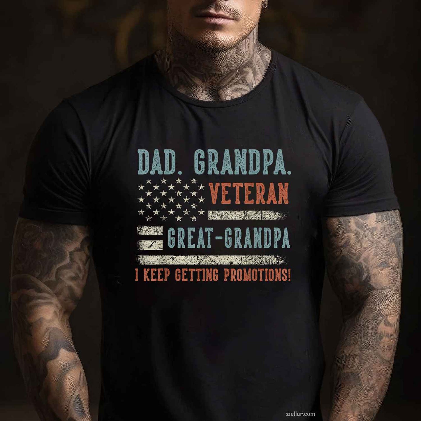 Men'S Fathers Day Dad Grandpa Veteran Great Grandpa From Grandkids T-Shirt And Tee