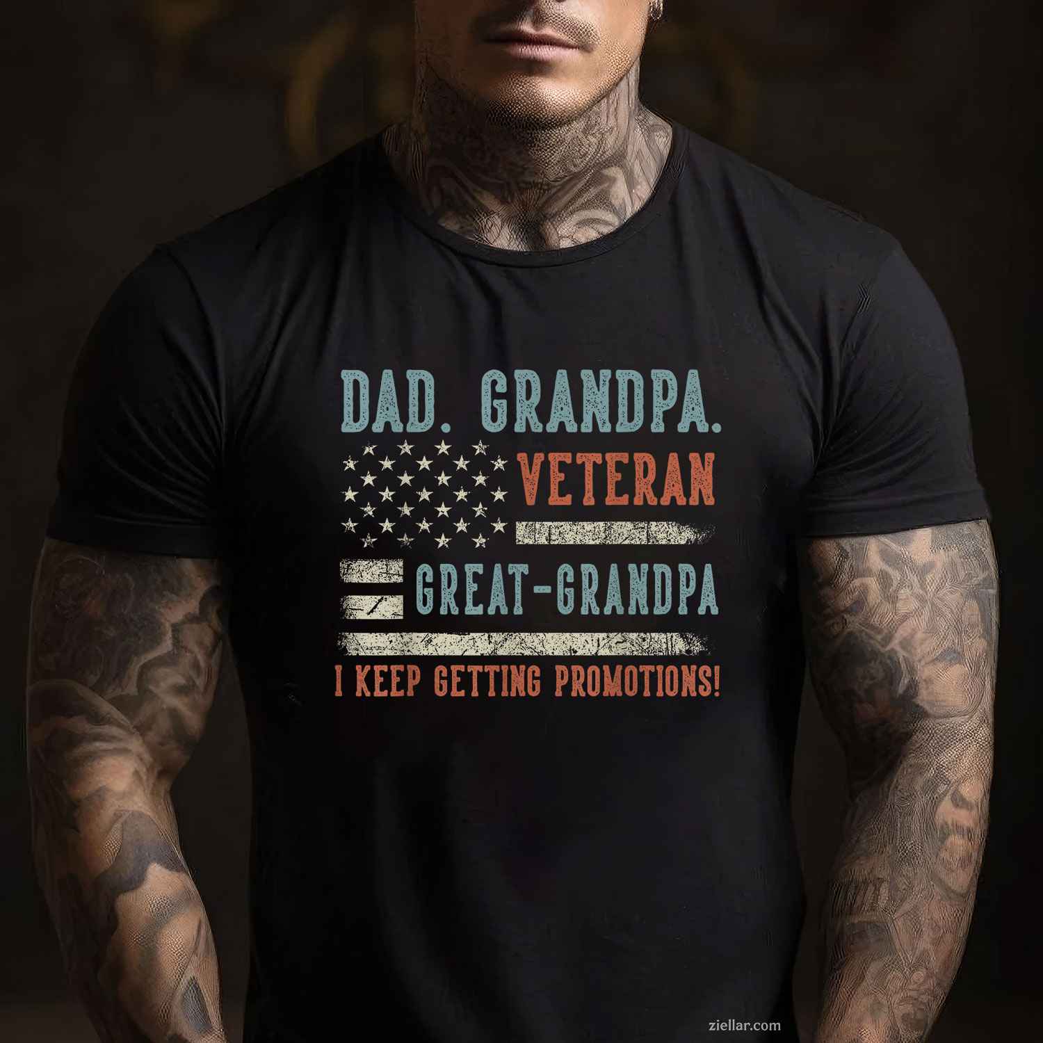 Men'S Fathers Day Dad Grandpa Veteran Great Grandpa From Grandkids T-Shirt And Tee