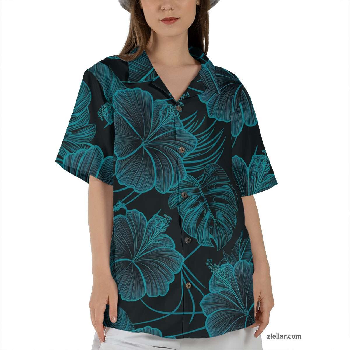 Men Women Hibiscus Hawaiian Shirt Tee, Tropical Aloha Beachwear Gift