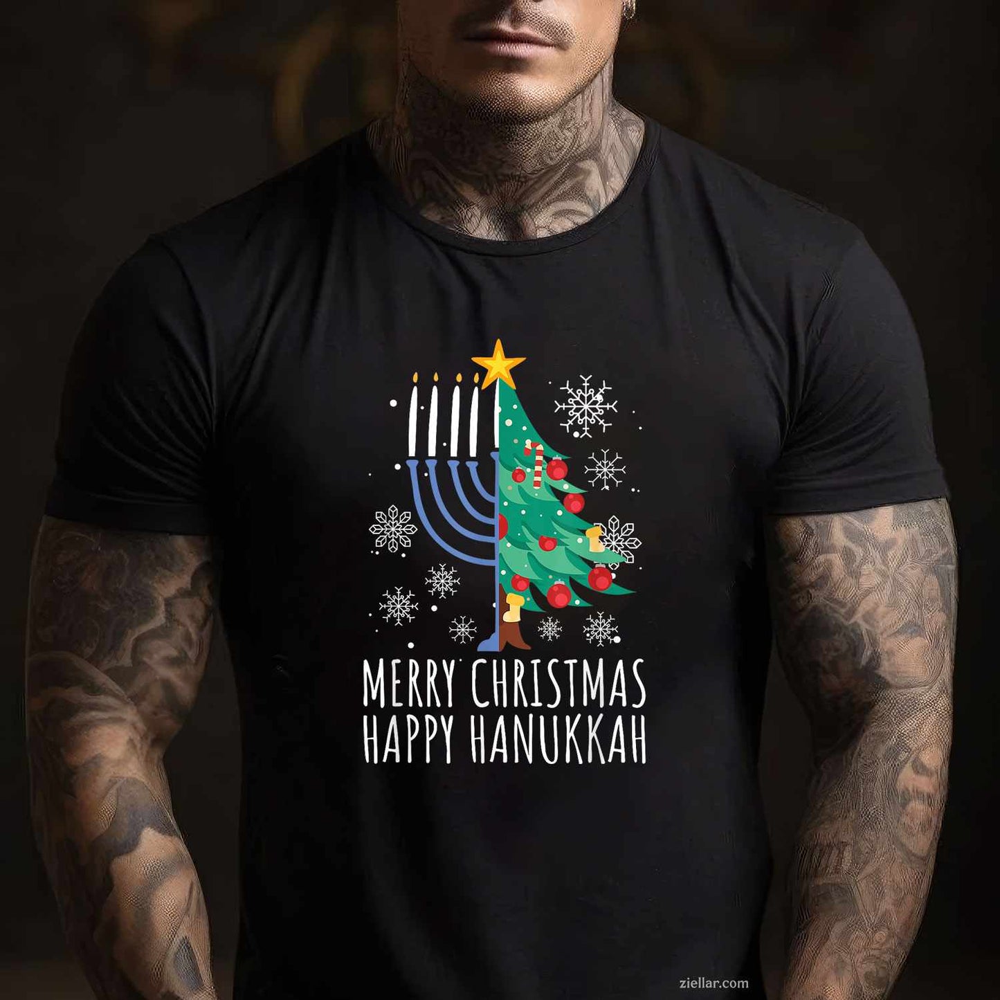 Merry Chrismukkah Happy Christmas Hanukkah T-Shirt_ Funny Holiday Season Tee For Adults