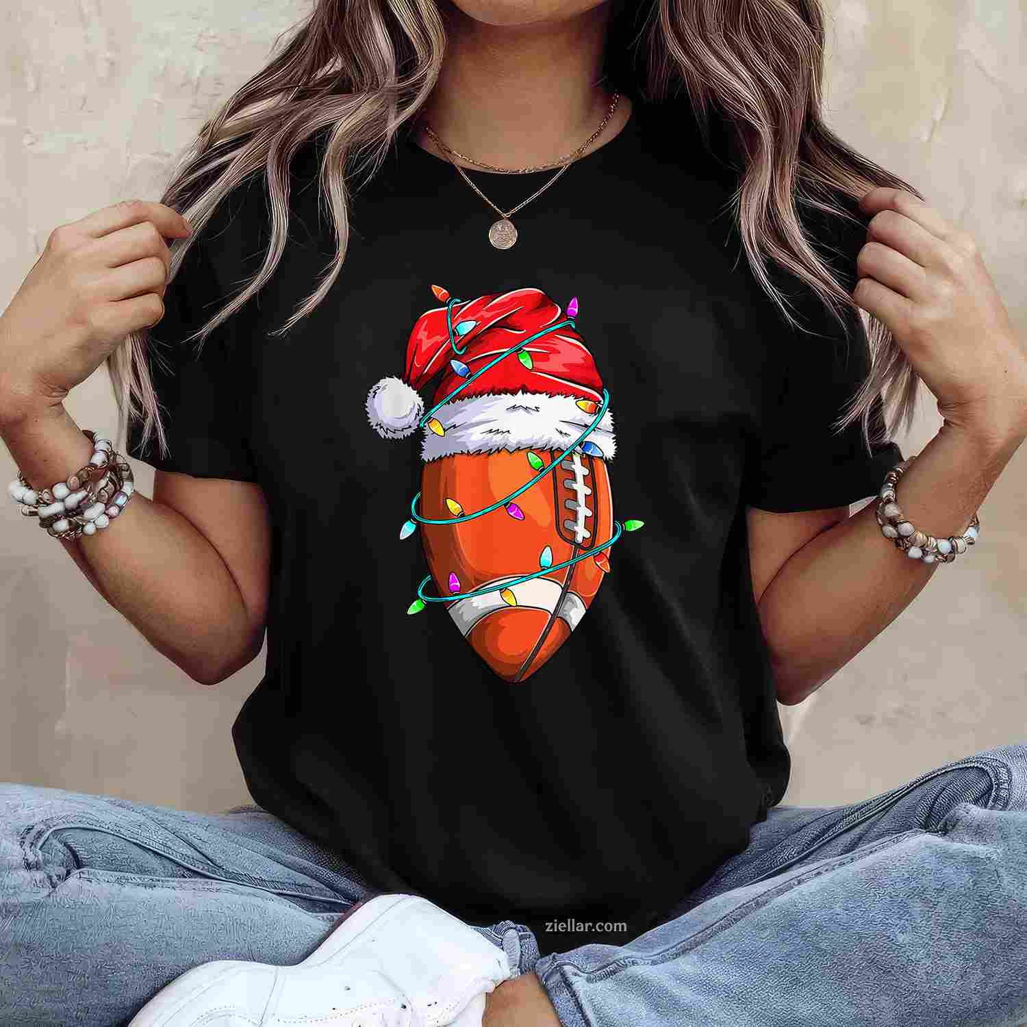 Merry Christmas Hat Santa Flamingo Light Christmas In July T-Shirt, A Festive Christmas In July Santa Tee