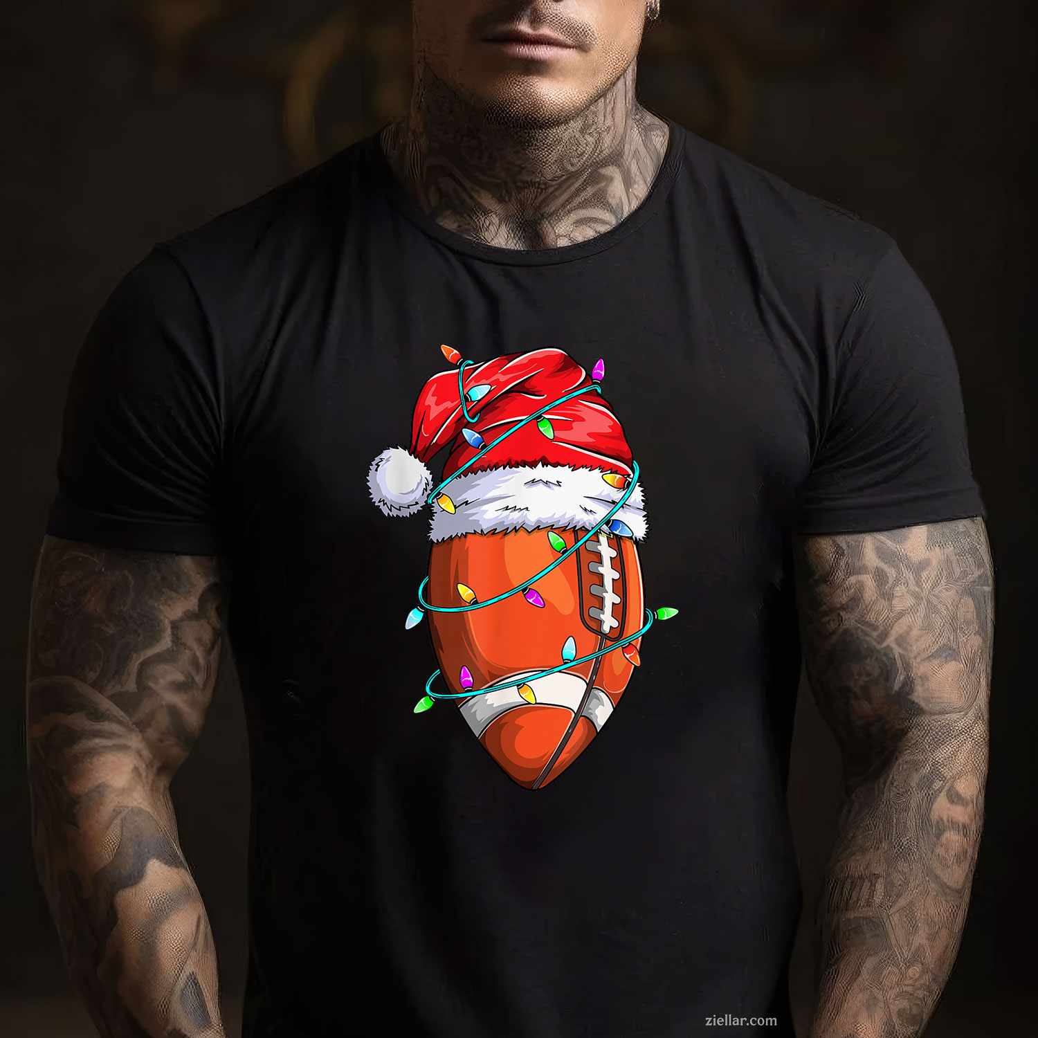 Merry Christmas Hat Santa Flamingo Light Christmas In July T-Shirt, A Festive Christmas In July Santa Tee