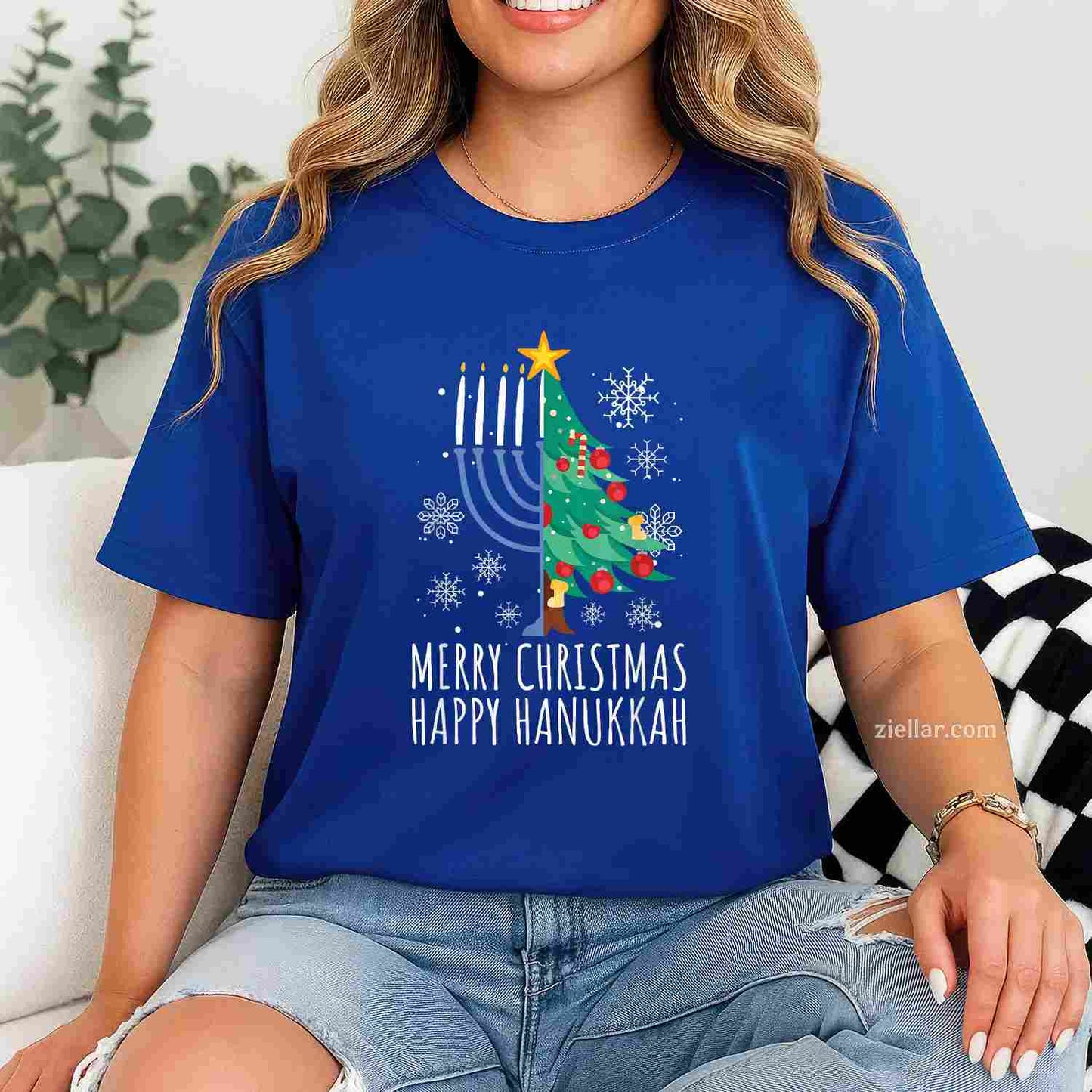 Merry Chrismukkah Happy Christmas Hanukkah T-Shirt_ Funny Holiday Season Tee For Adults