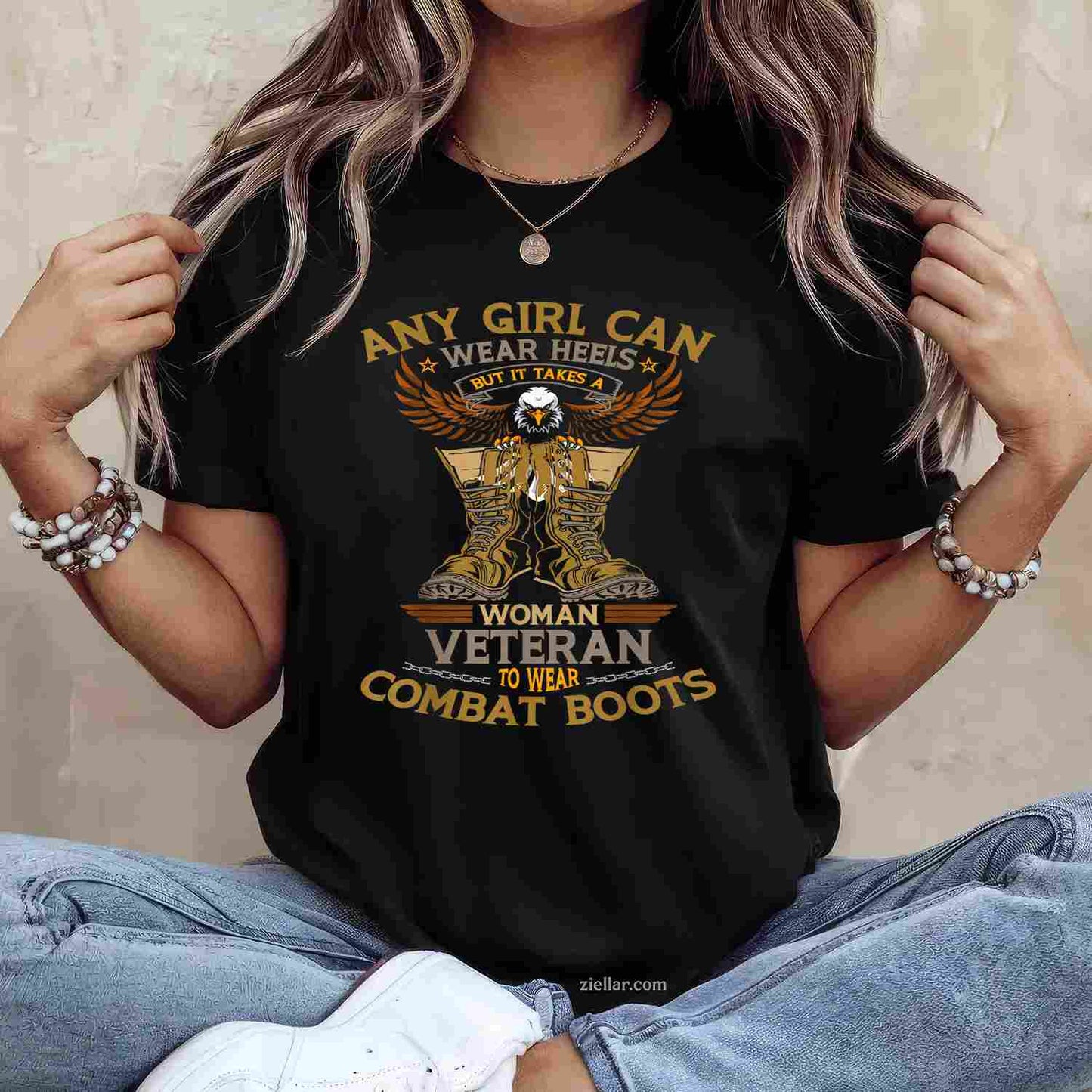 Military Quote_ It Takes A Woman To Wear Combat Boots, A Premium T-Shirt And Tee For Adults