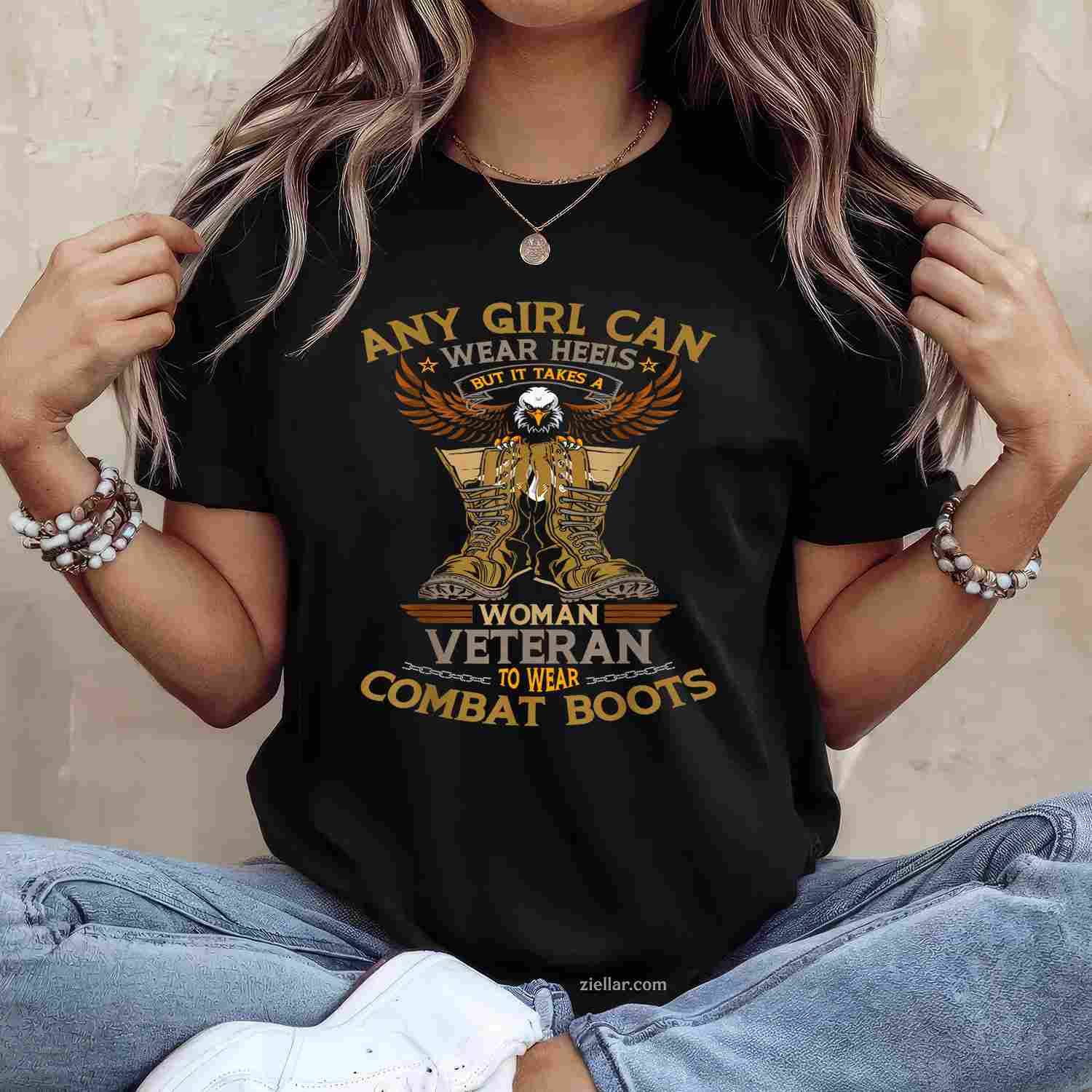 Military Quote_ It Takes A Woman To Wear Combat Boots, A Premium T-Shirt And Tee For Adults