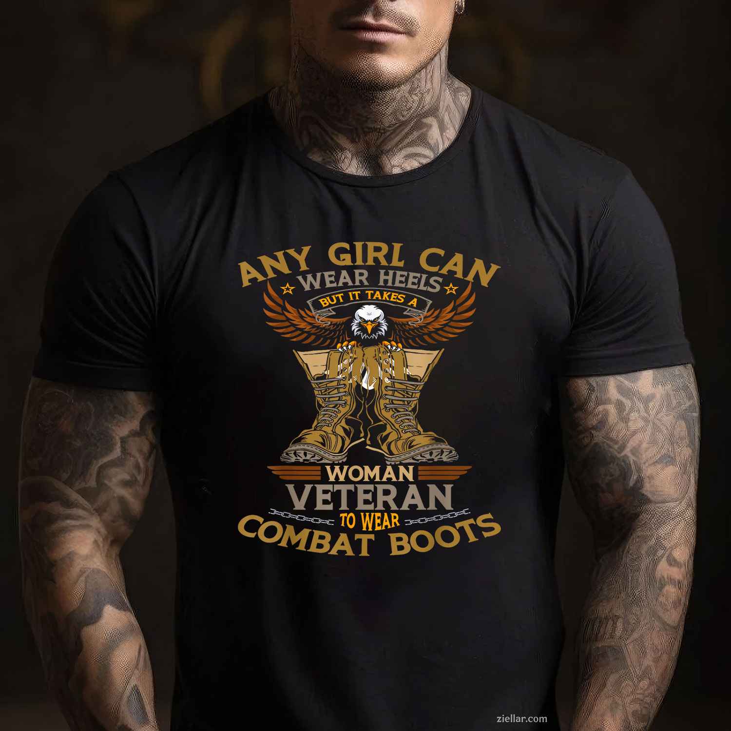 Military Quote_ It Takes A Woman To Wear Combat Boots, A Premium T-Shirt And Tee For Adults
