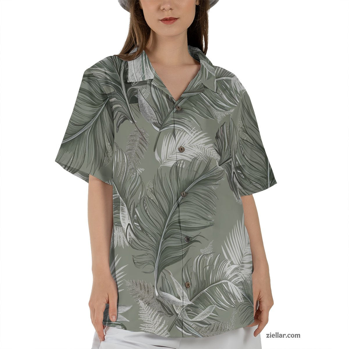 Minimalist Tropical Leaf Hawaiian Shirt Tee, Stylish Aloha Gift Unisex