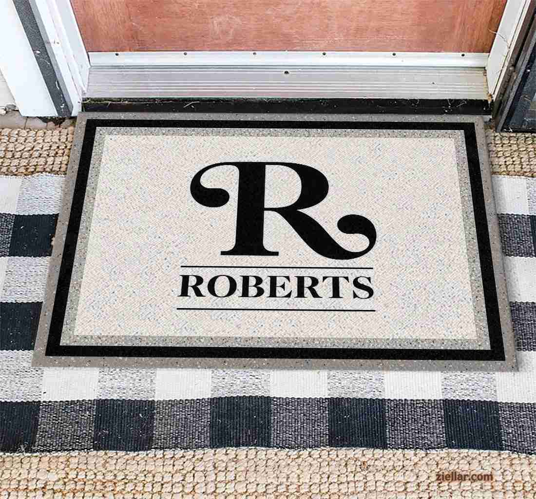 Monogram Family Doormat - Personalized Last Name Rug for Stylish Entryway Decor