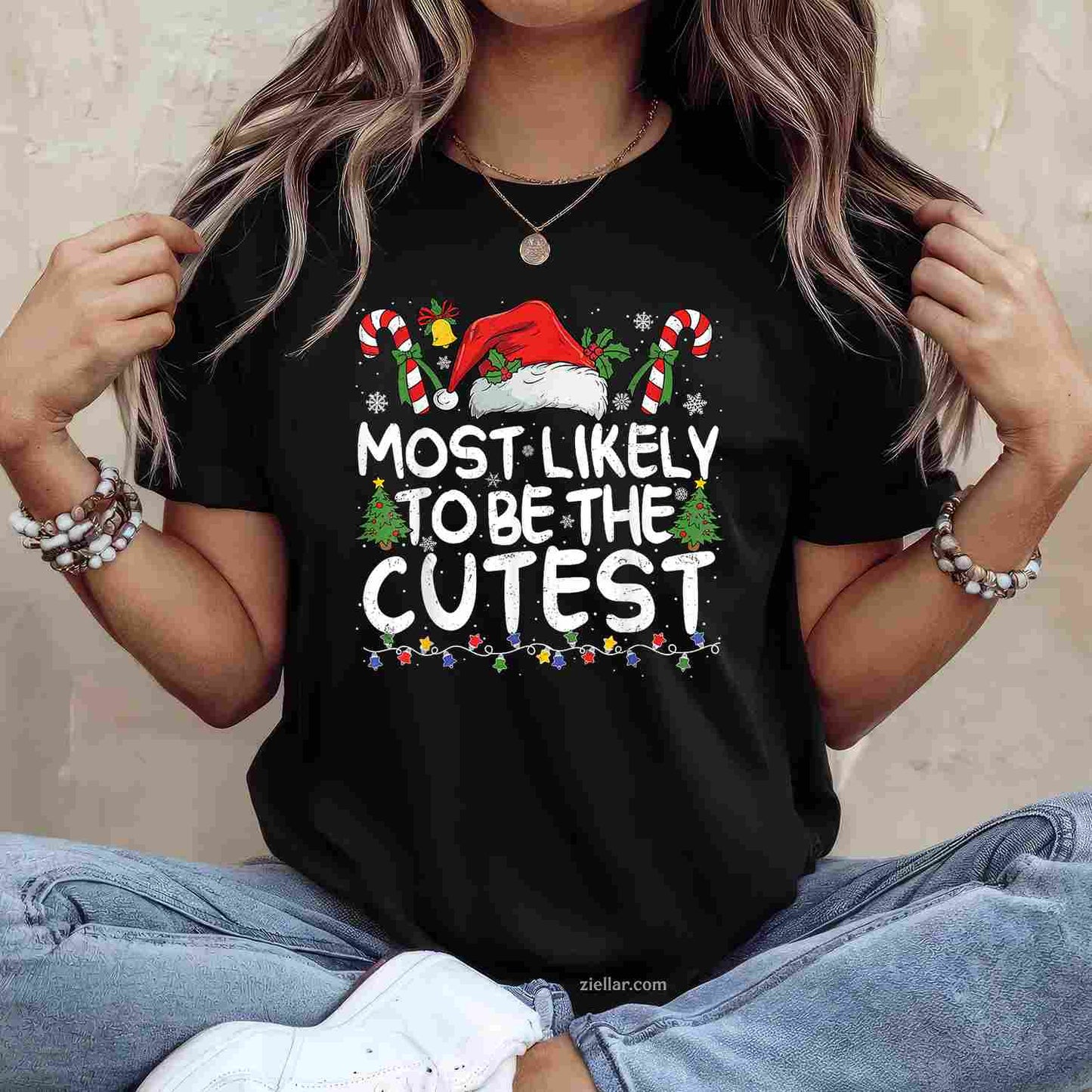 Most Likely To Eat Santas Cookies Family Christmas Matching T-Shirt, A Funny Christmas Santa'S Cookies Tee