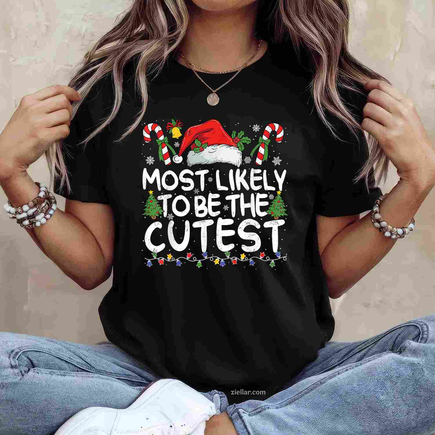 Most Likely To Eat Santas Cookies Family Christmas Matching T-Shirt, A Funny Christmas Santa'S Cookies Tee