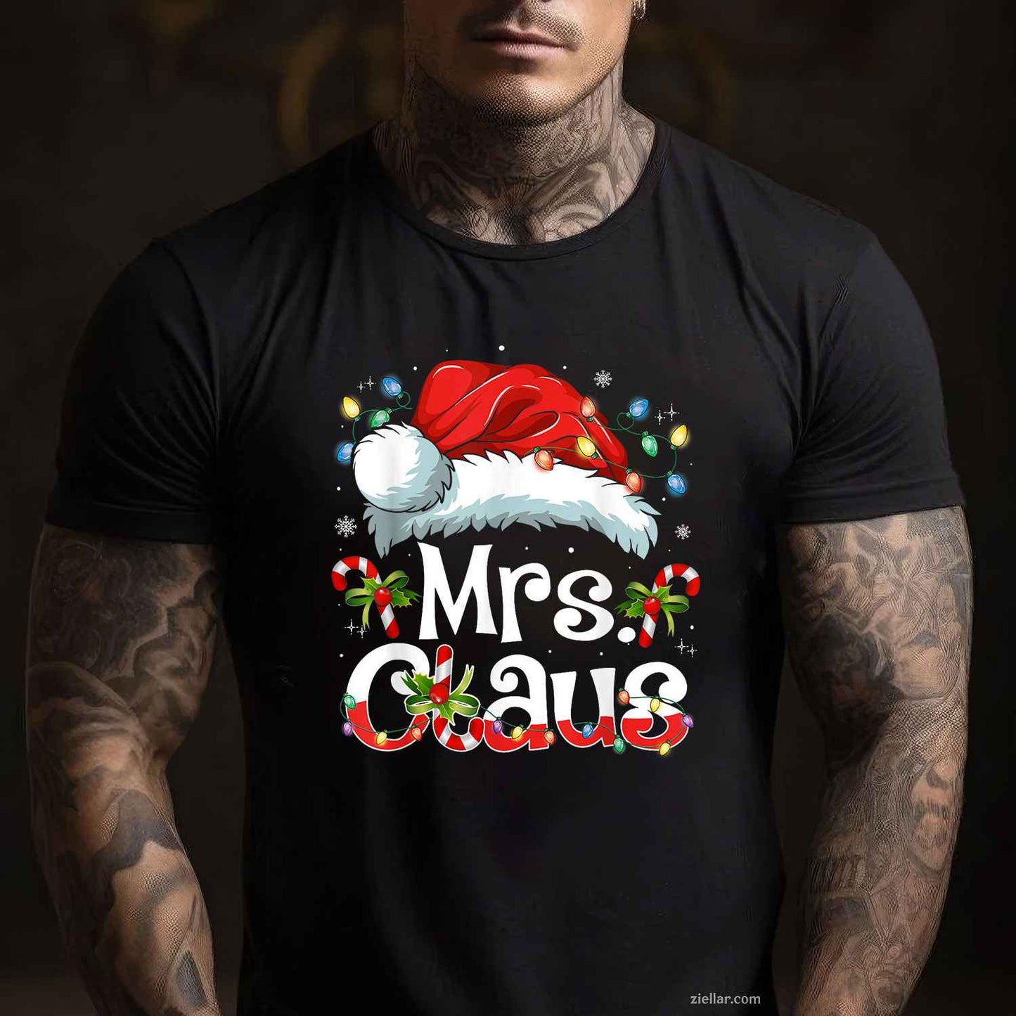 Mr And Mrs Claus Couples Matching Christmas Pajamas Santa T-Shirt, A Funny Mr And Mrs Claus Matching Pajama Tee