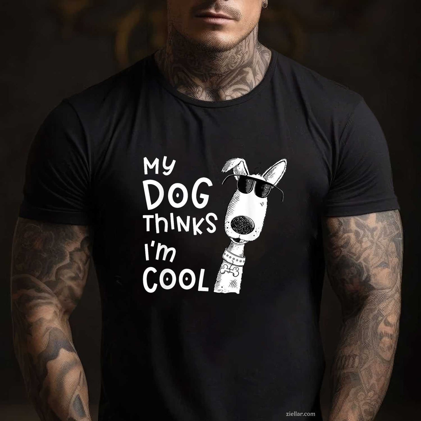 My Dog Thinks I'M Cool T-Shirt, Funny Graphic Tee For Dog Lover Men Women Adults