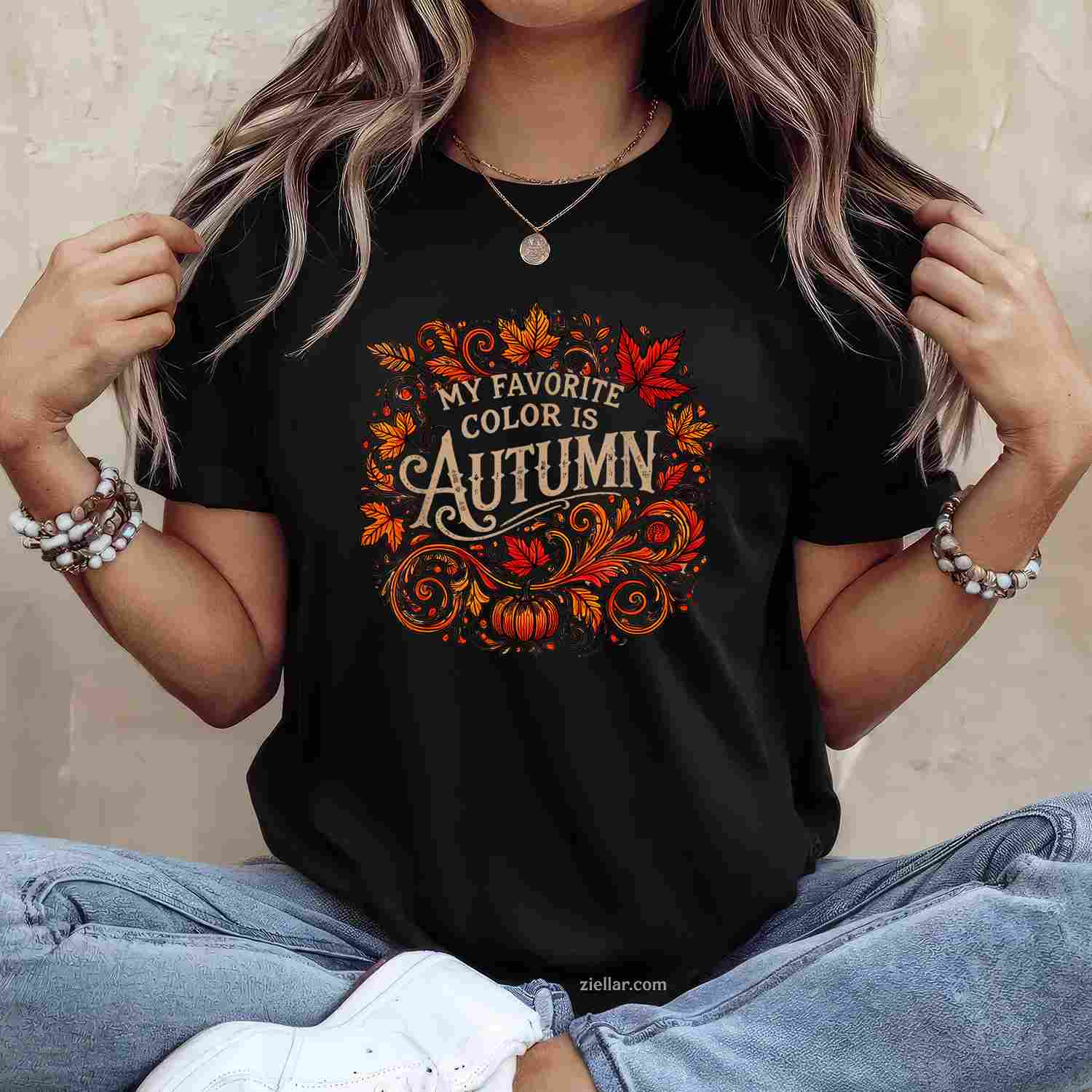 My Favorite Color is Autumn Fall T-Shirt and Tee for Adults Men Women Unisex