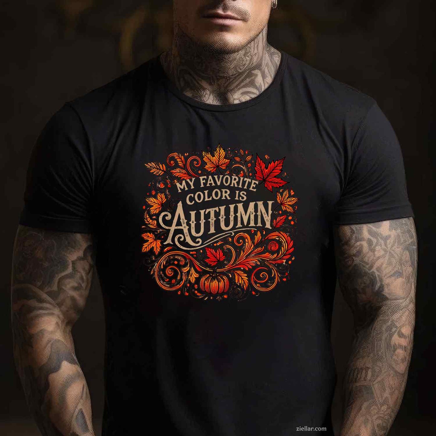 My Favorite Color is Autumn Fall T-Shirt and Tee for Adults Men Women Unisex