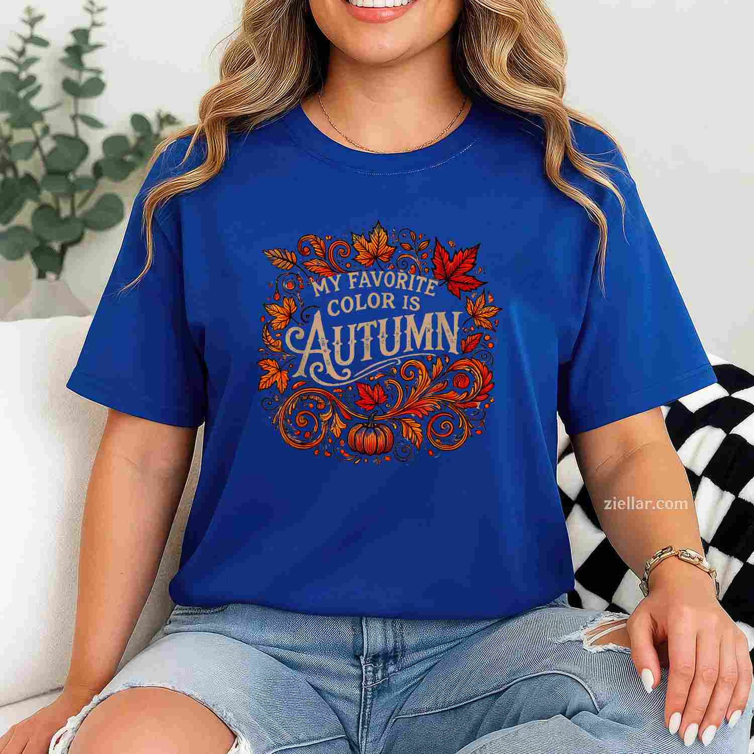 My Favorite Color is Autumn Fall T-Shirt and Tee for Adults Men Women Unisex