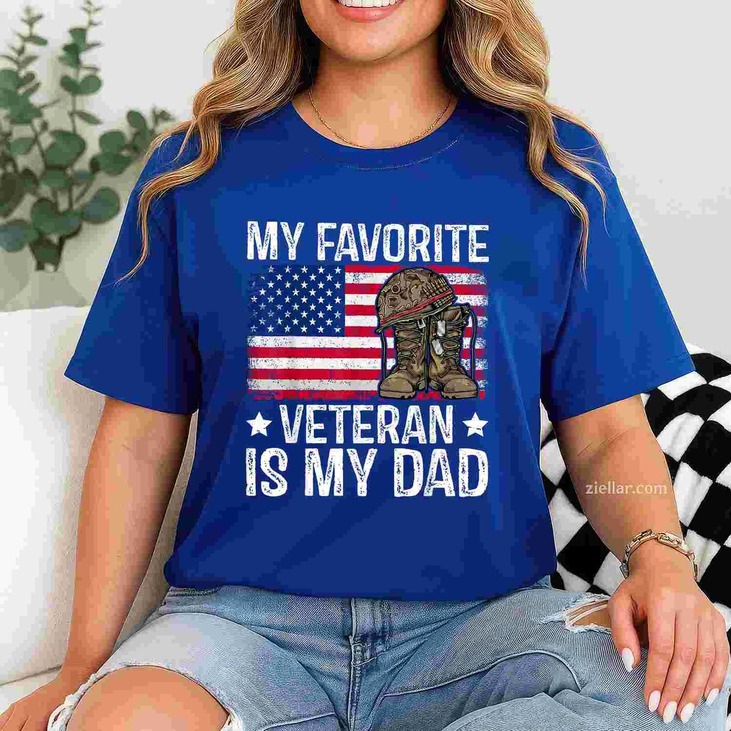 My Favorite Veteran Is My Dad Army Military Veterans Day T-Shirt And Tee For Men