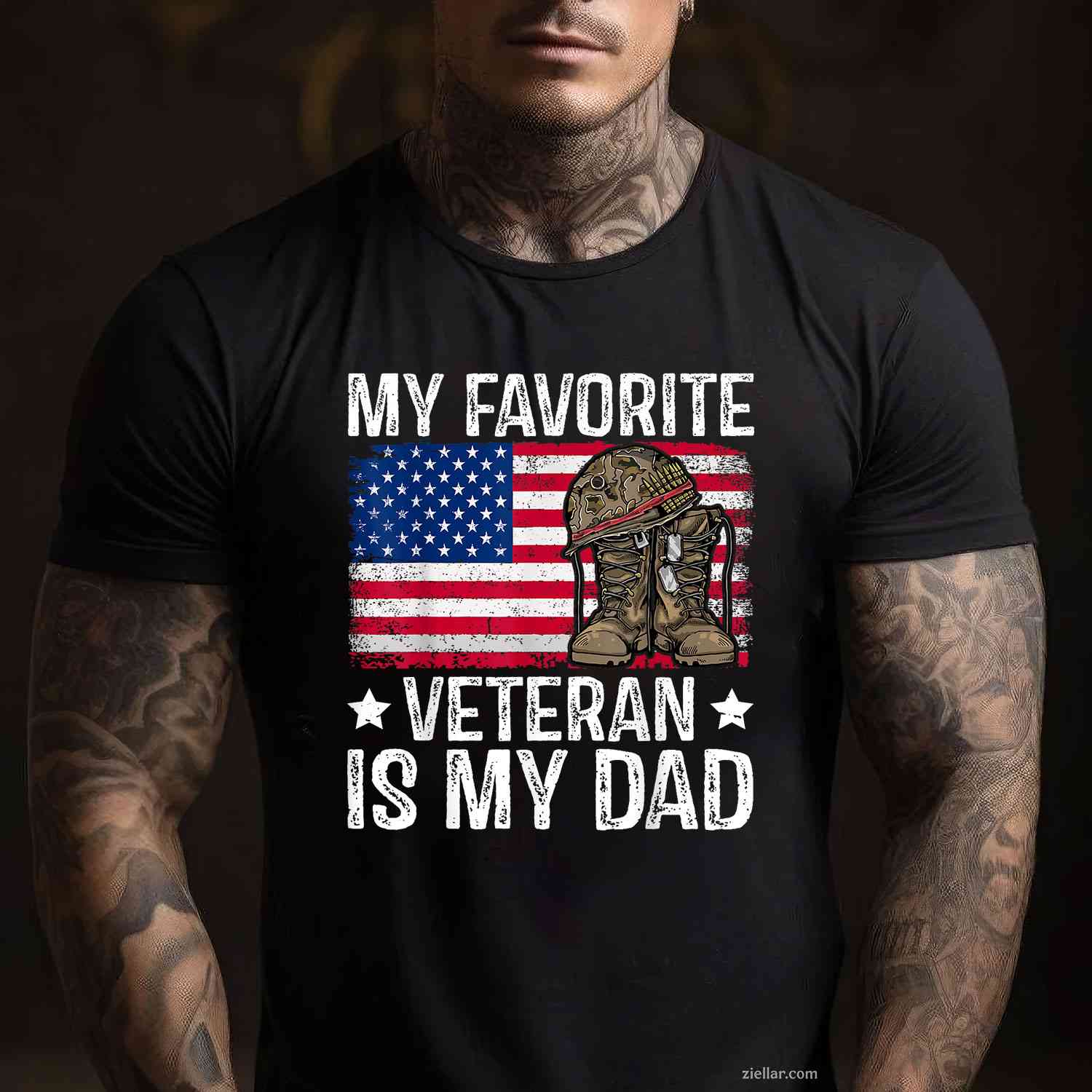 My Favorite Veteran Is My Dad Army Military Veterans Day T-Shirt And Tee For Men