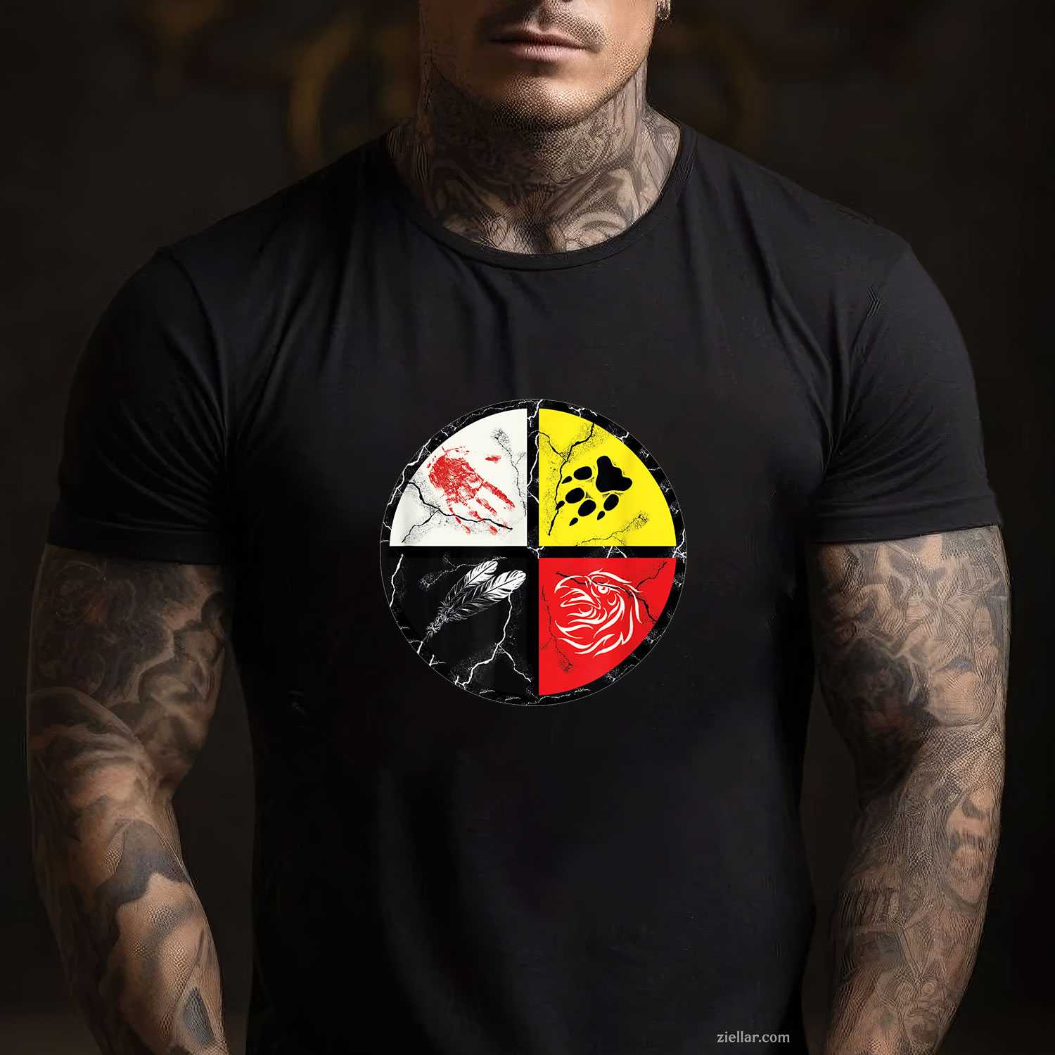 Native American Medicine Wheel T-Shirt And Tee For Men, Women And Adults