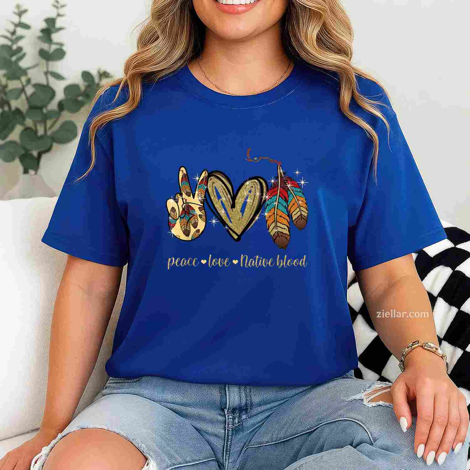 Native American Wearing Sunglasses, Indian Day Funny Graphic T-Shirt And Tee For Adults