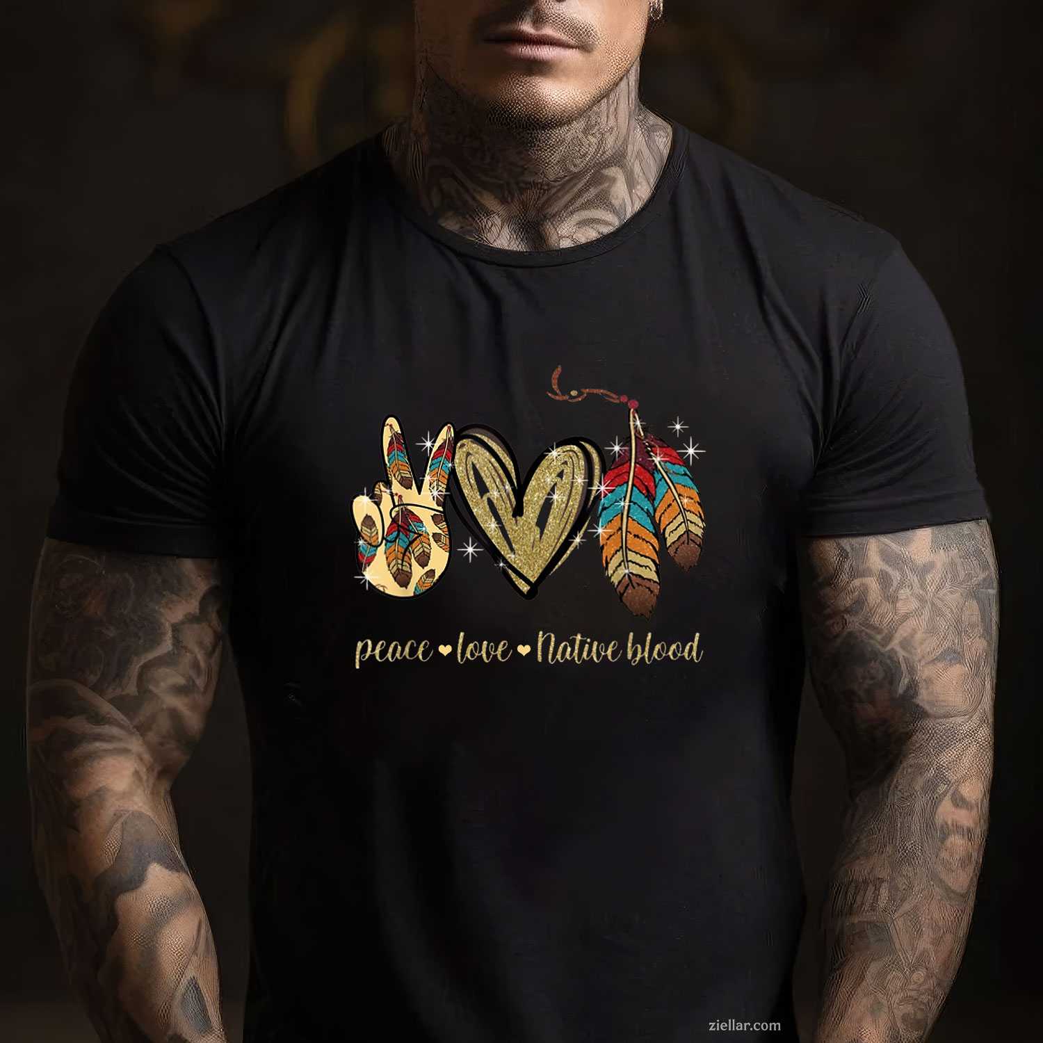 Native American Wearing Sunglasses, Indian Day Funny Graphic T-Shirt And Tee For Adults