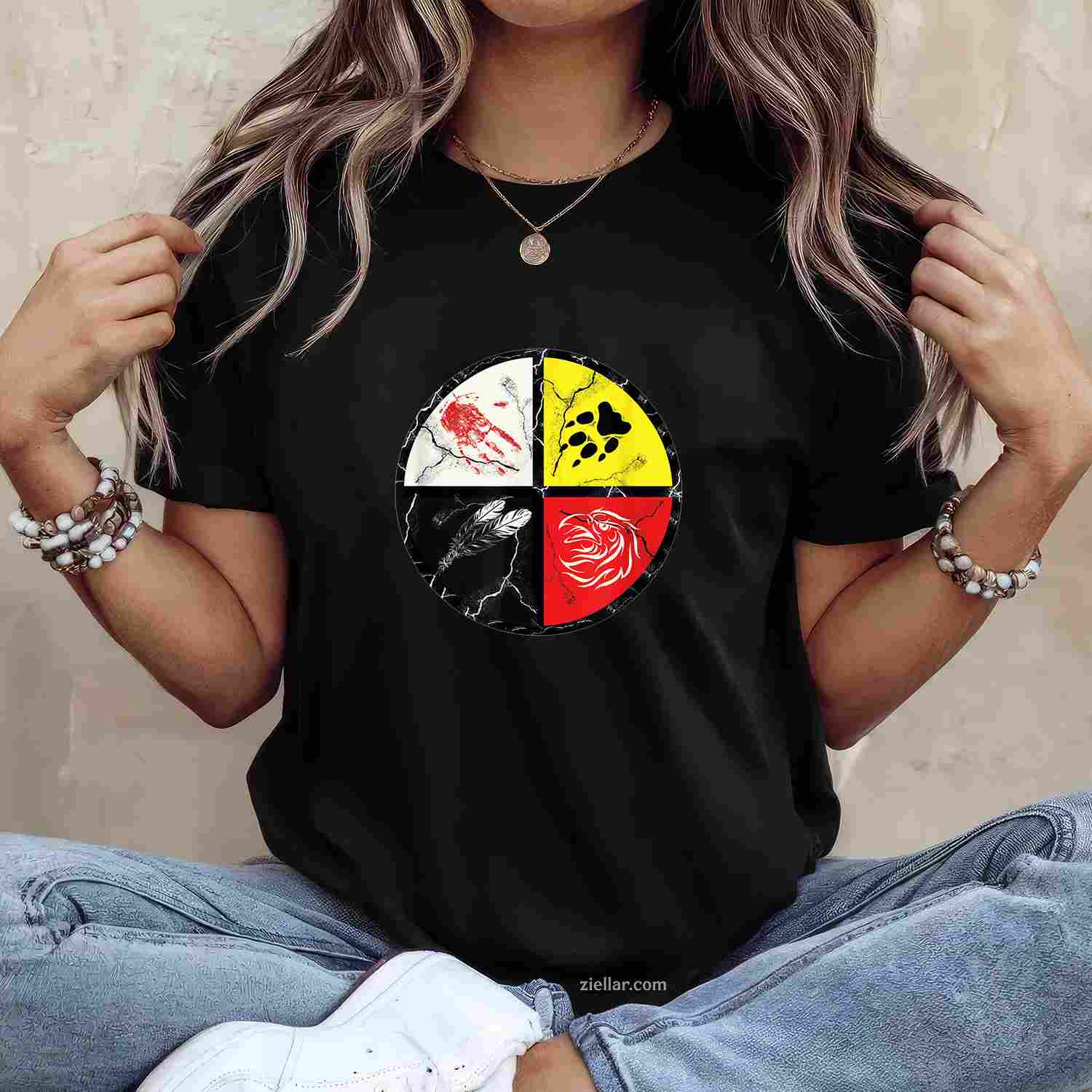 Native American Medicine Wheel T-Shirt And Tee For Men, Women And Adults